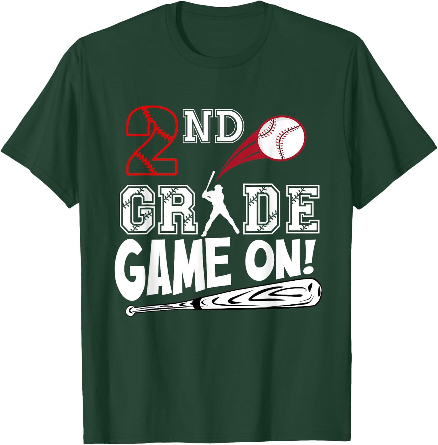 2nd Grade Game On First Day of School Baseball Second Grade T-Shirt - T-Shirt | Forest