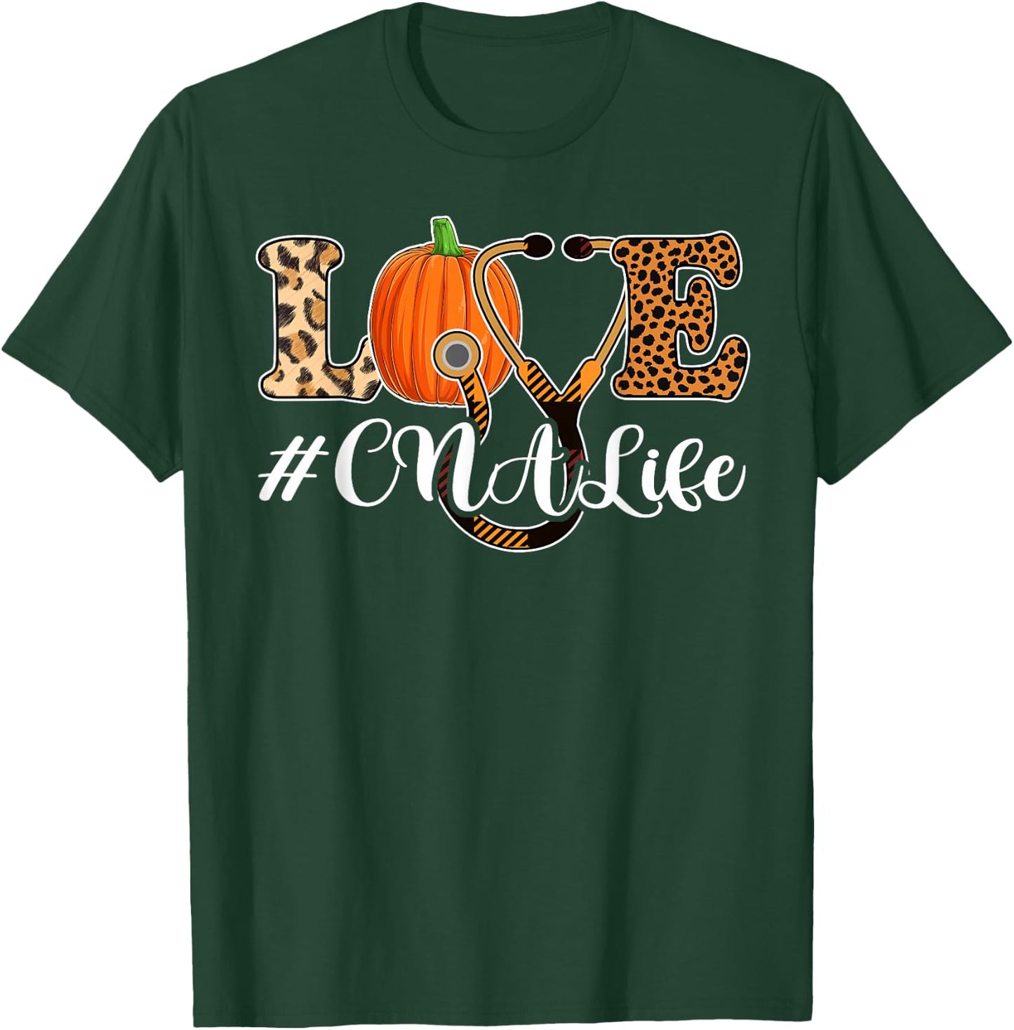 Love CNA Life Pumpkin Leopard Shirt, Autumn Fall Season CNA T-Shirt - T-Shirt | Forest