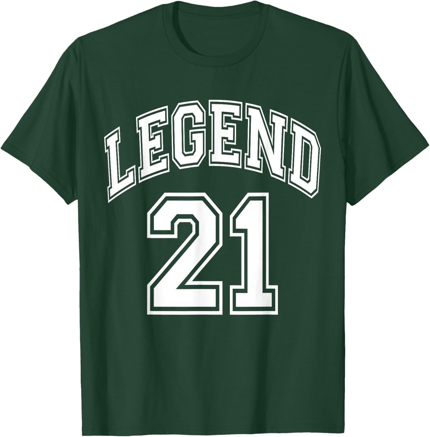 Legend 21 Number Varsity Team - 21st Birthday & 21 Years Old T-Shirt - T-Shirt | Forest