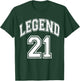 Legend 21 Number Varsity Team - 21st Birthday & 21 Years Old T-Shirt - T-Shirt | Forest