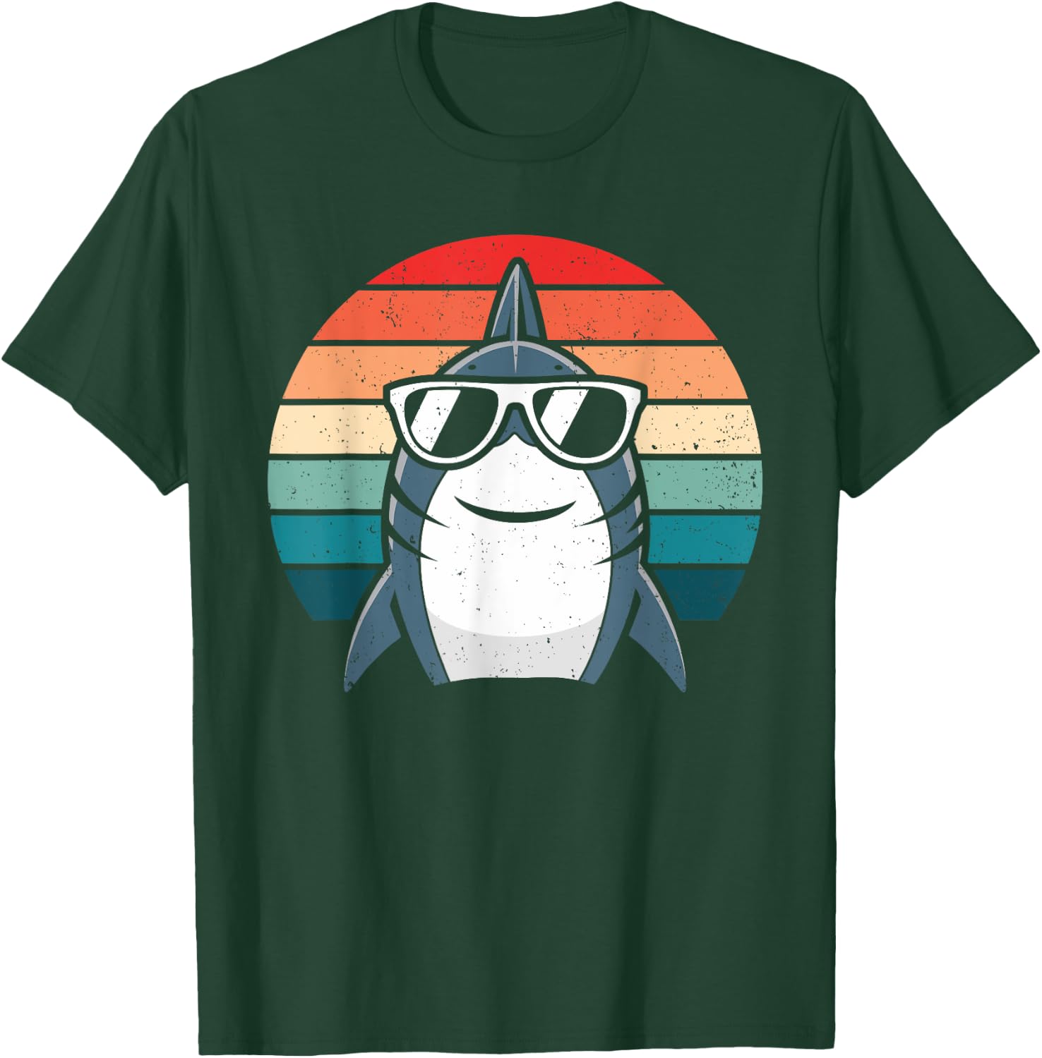 Retro Cool Shark with Sunglasses Kids Boys Men Funny Shark T-Shirt - T-Shirt | Forest