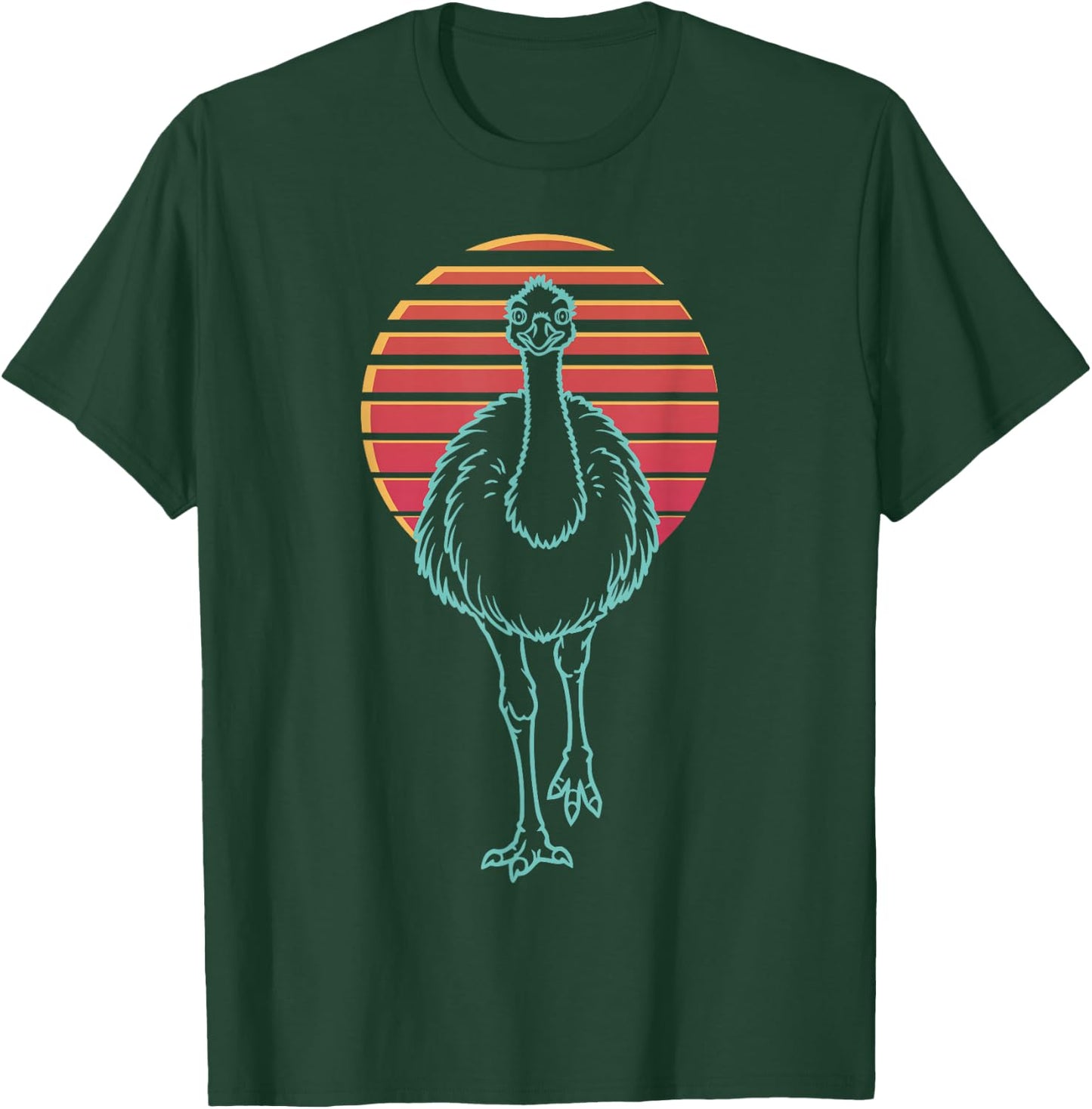 Emu Bird Lover Animal Retro Synthwave 80s T-Shirt - T-Shirt | Forest