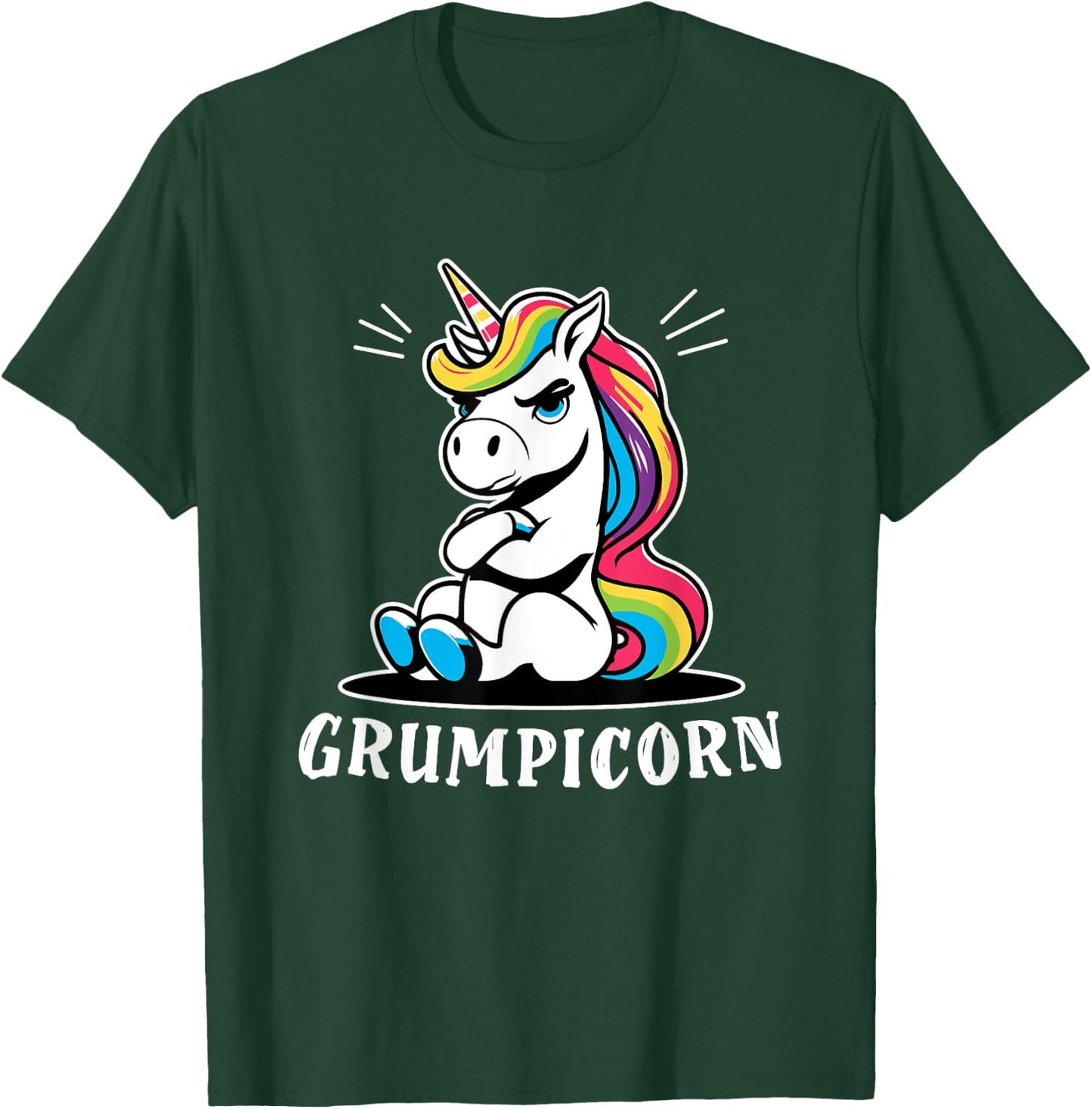 Grumpycorn Unicorn Funny Humour Sarcasm Bad Mood T-Shirt - T-Shirt | Forest