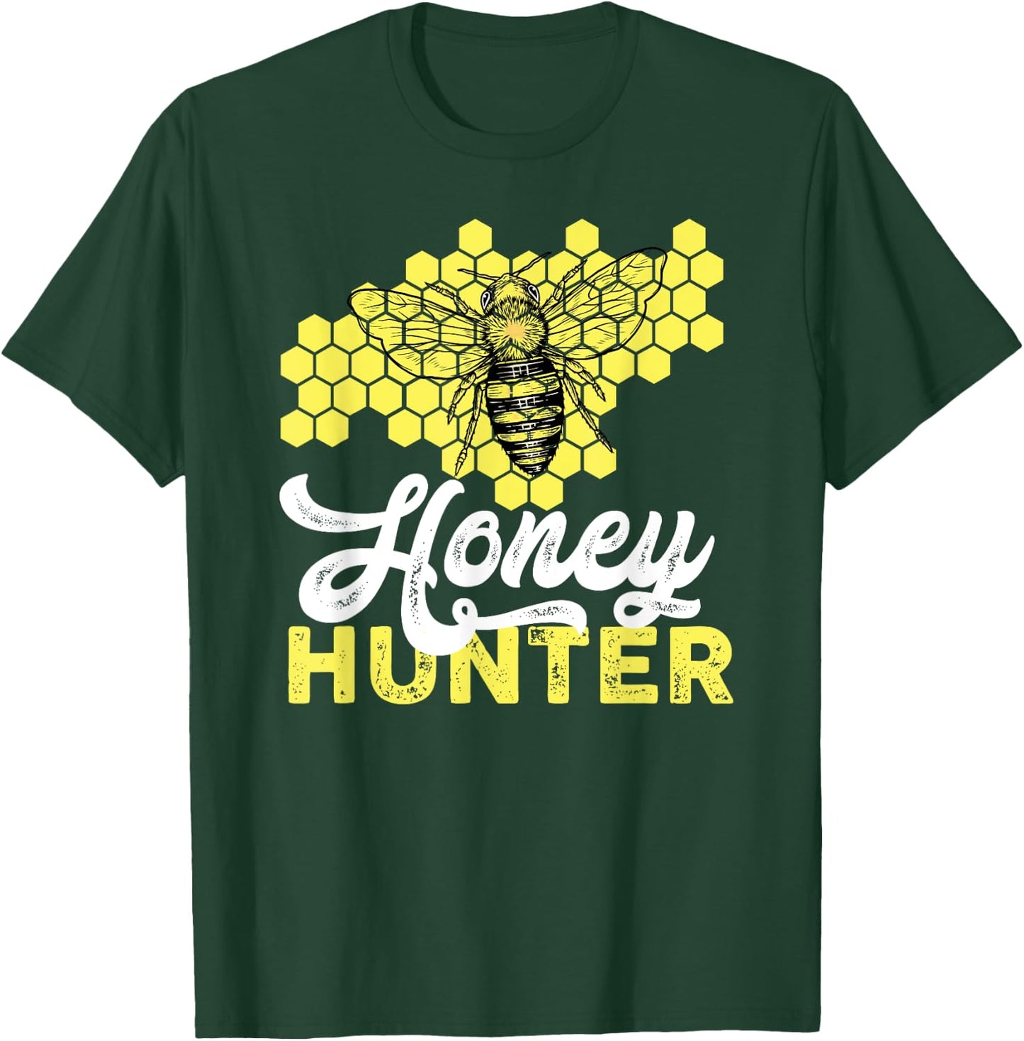 Beekeeper Honeycomb Bee Honey Hunter T-Shirt - T-Shirt | Forest