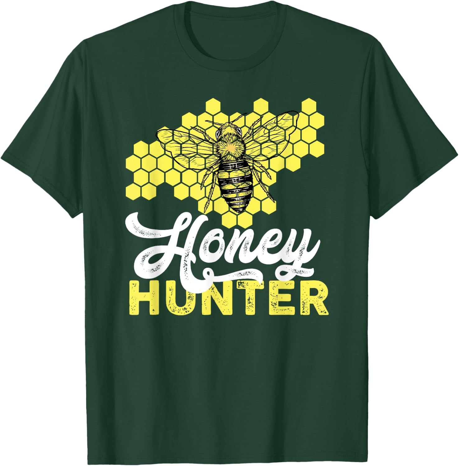 Beekeeper Honeycomb Bee Honey Hunter T-Shirt - T-Shirt | Forest
