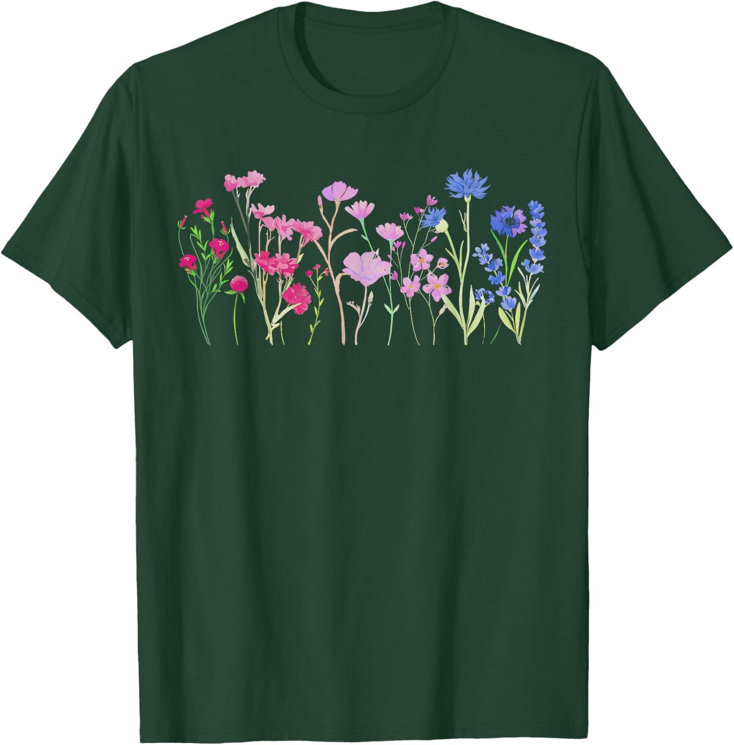 Subtle Bi Pride Bisexual Pride Bi Flag Wildflower T-Shirt - T-Shirt | Forest