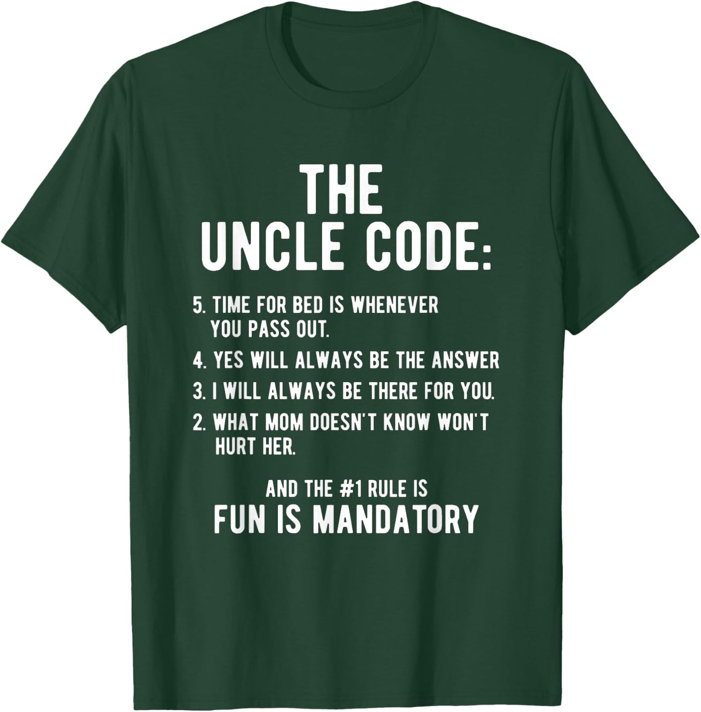 Funny Uncle Gifts from Niece Nephew The Uncle Code Cool T-Shirt - T-Shirt | Forest