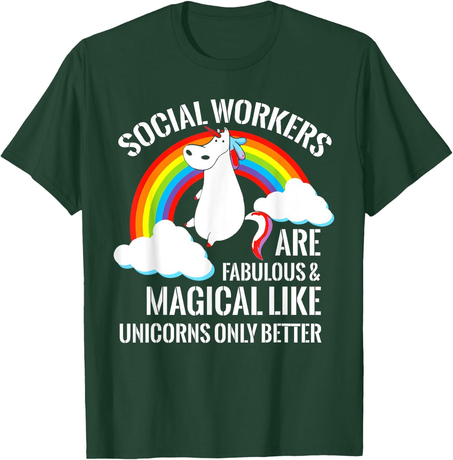 Essential Social Worker Gifts Unicorn Social-Worker Gift T-Shirt - T-Shirt | Forest
