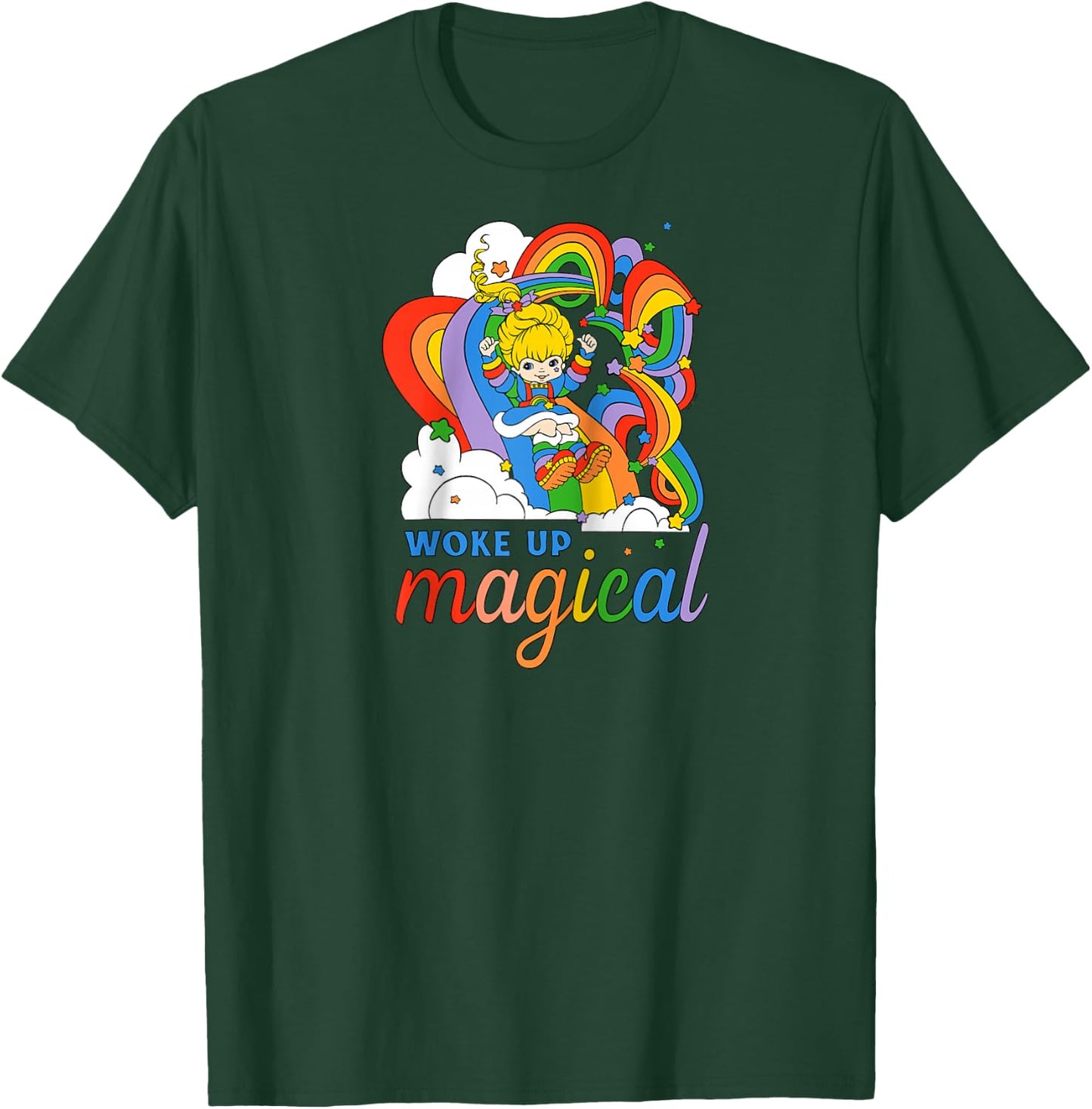 Rainbow Brite Woke Up Magical Vintage Rainbow Slide Raglan Baseball T-Shirt - T-Shirt | Forest