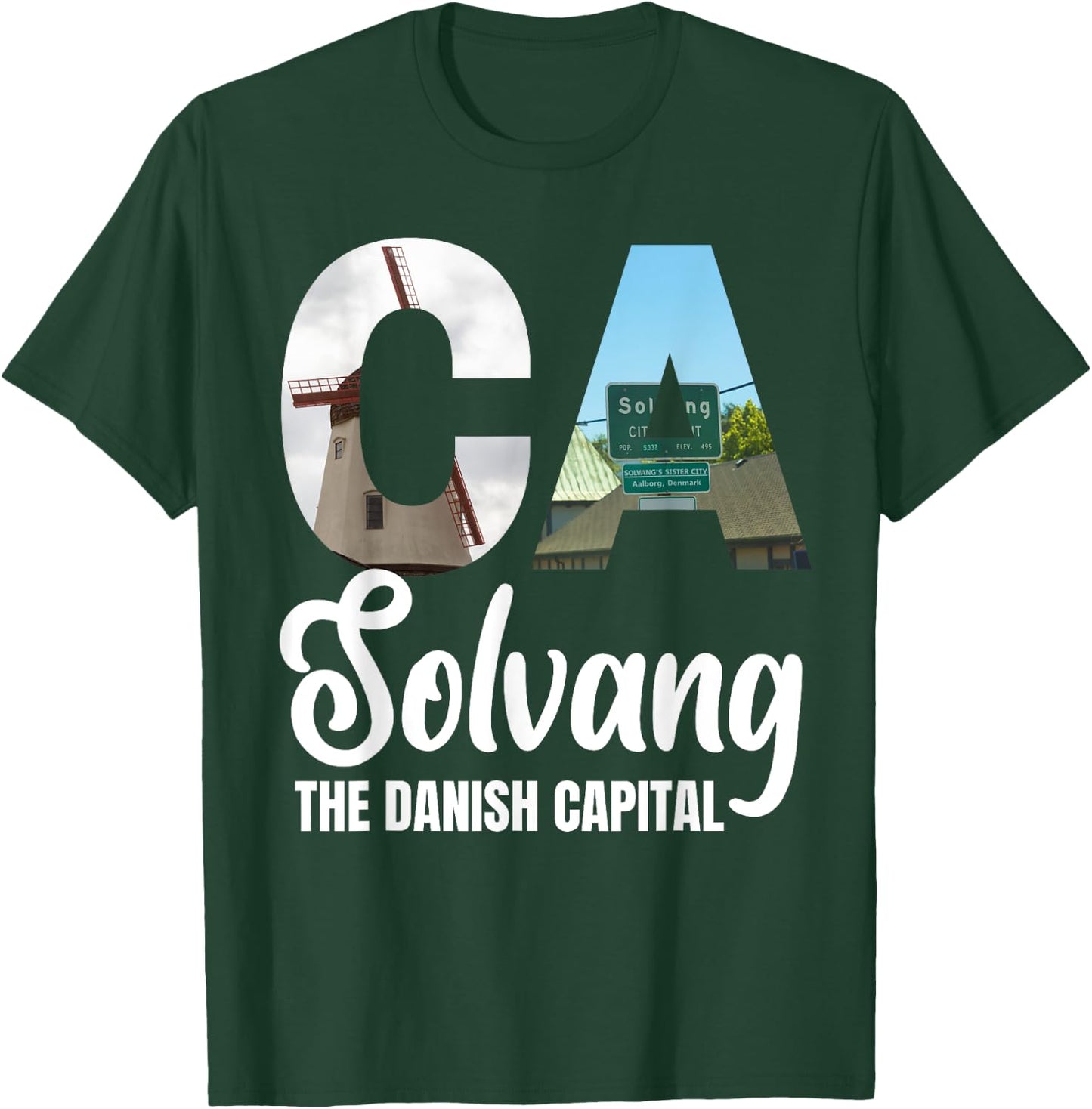 Solvang California CA Souvenir Design T-Shirt - T-Shirt | Forest