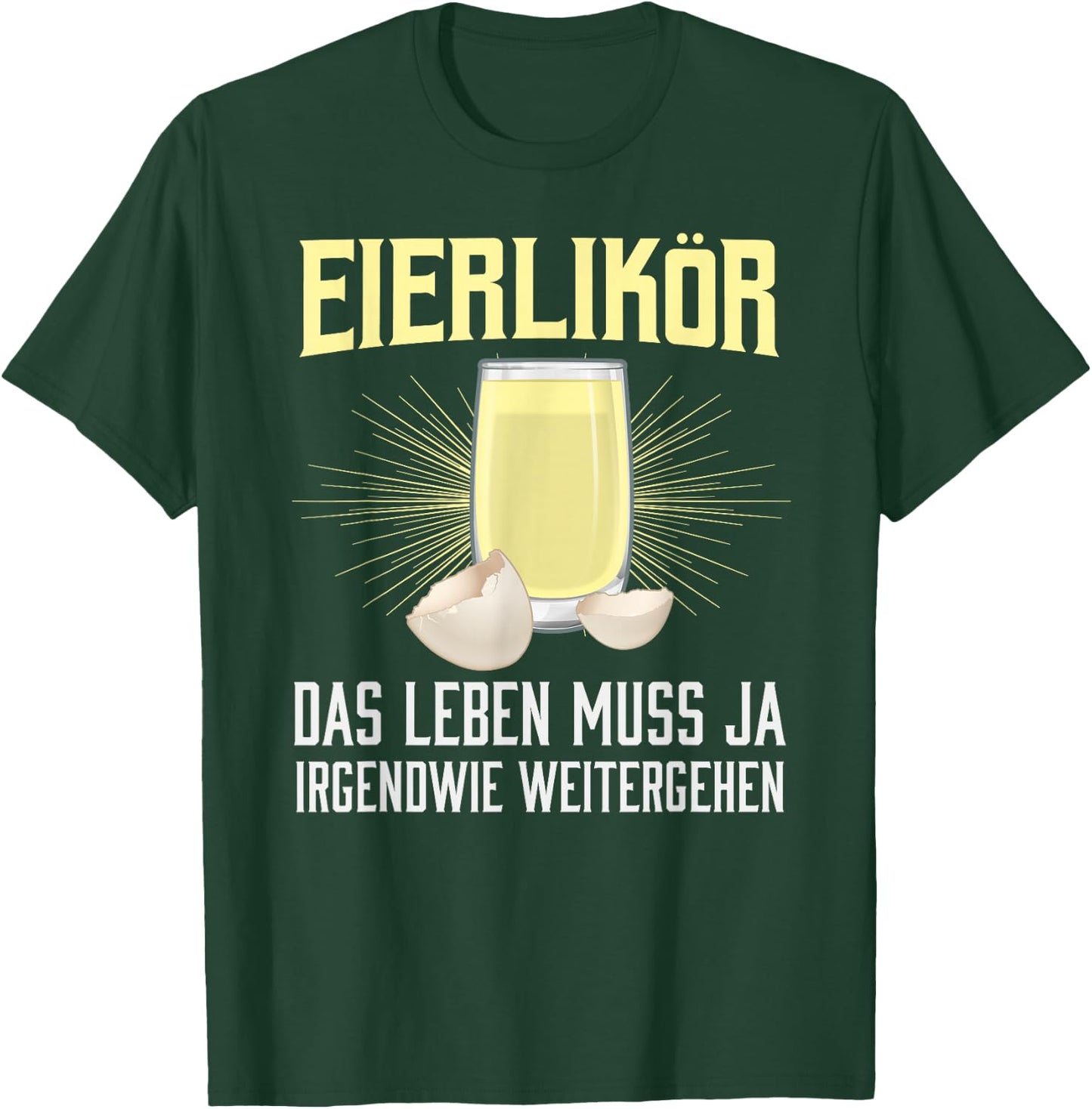 with German Text "Das Leben Muss Ja Irgendwie Weitergehen" [German Language, black T-Shirt - T-Shirt | Forest