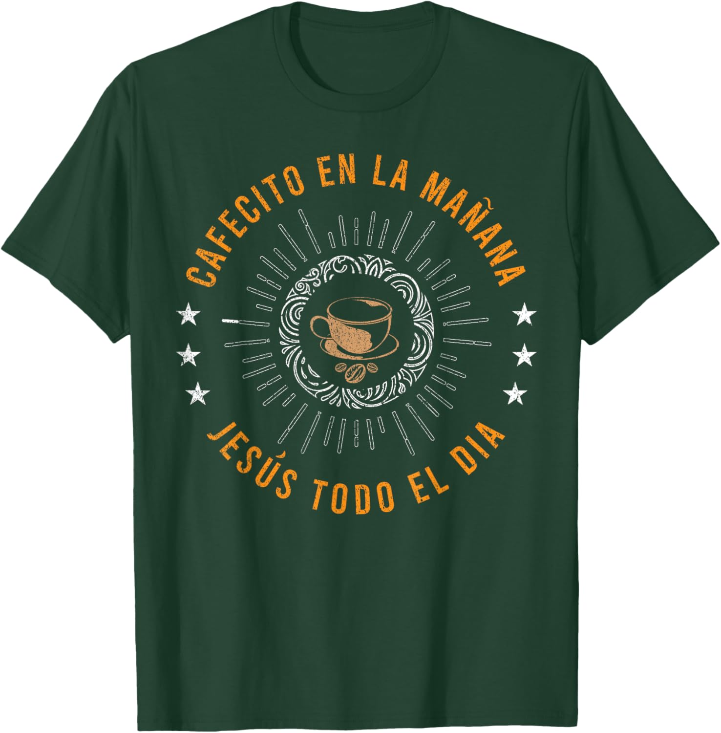 Cafecito En La MaÑana Jesus Todo El Día Prayer Bible Faith T-Shirt - T-Shirt | Forest
