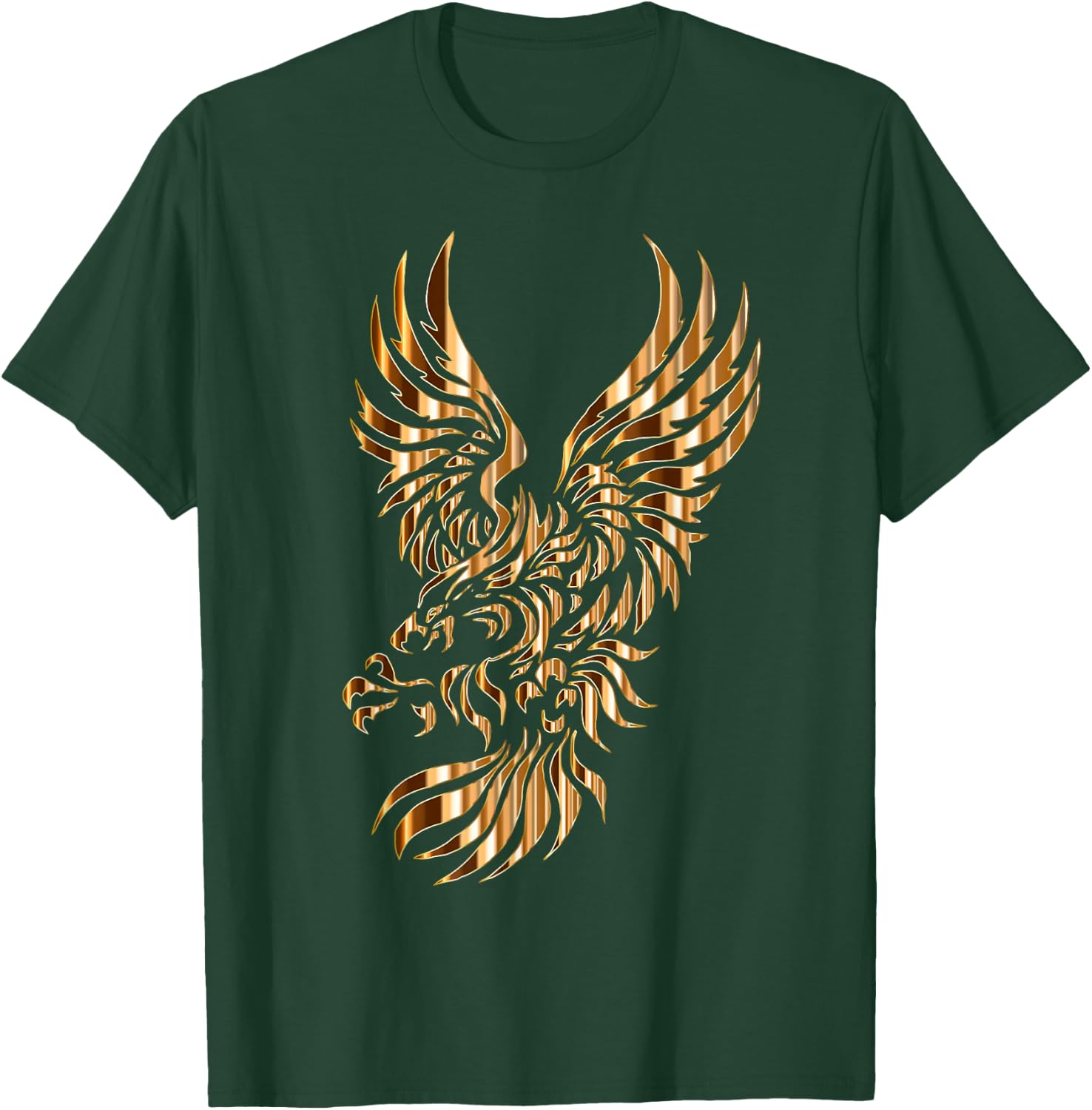 Gold Tribal Eagle Phoenix T-Shirt - T-Shirt | Forest