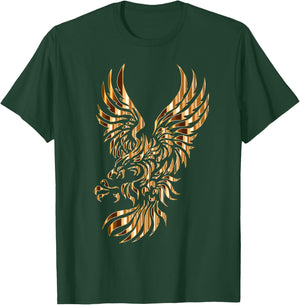 Gold Tribal Eagle Phoenix T-Shirt - T-Shirt | Forest