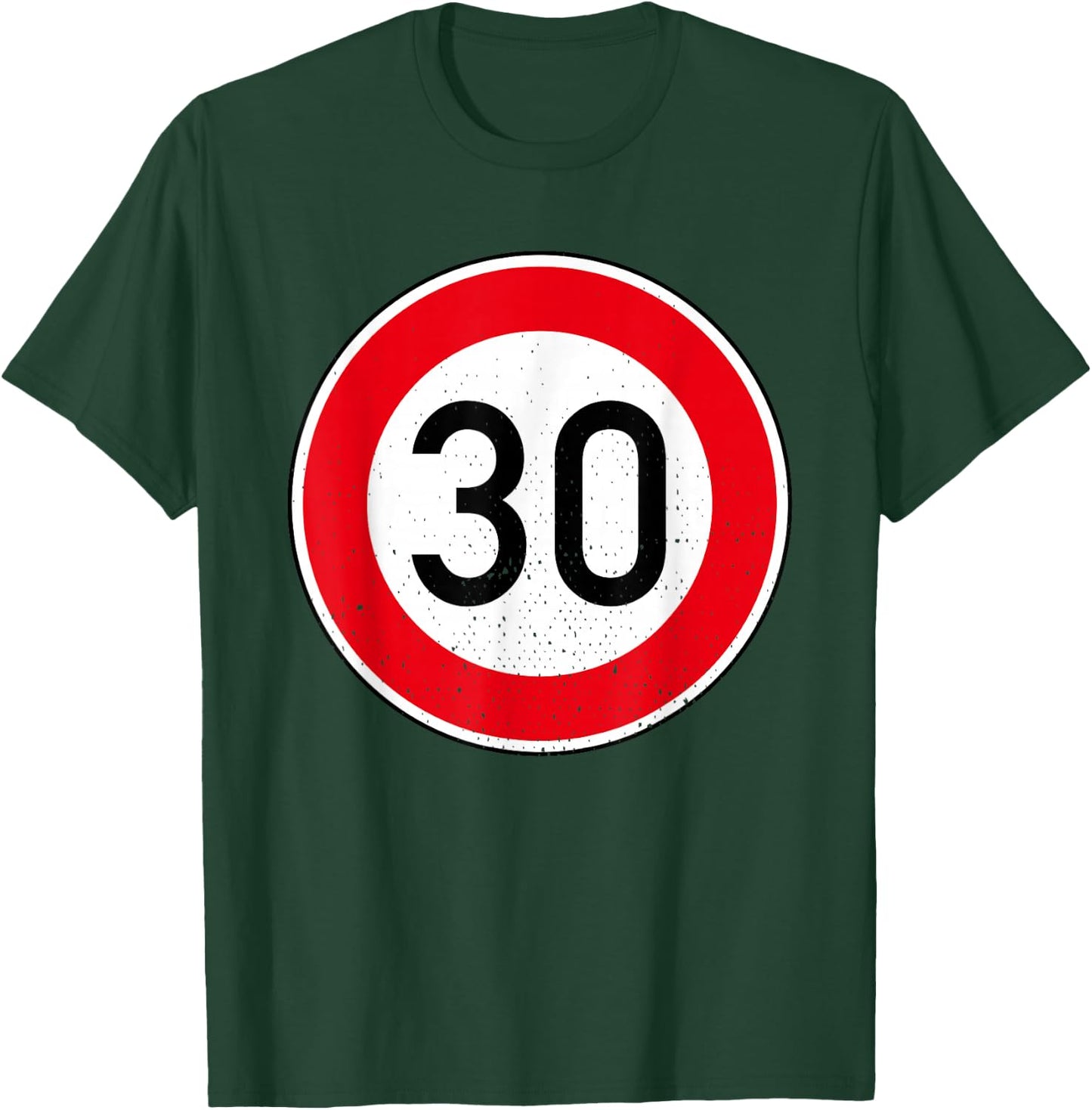 Geschenke zum 30. Geburtstag für Männer mit 30 kmh - 30. Geburtstag Schild Tempolimit 30 Geschwindigkeit Tempo 30 Schwarz Klein EU S T-Shirt - T-Shirt | Forest