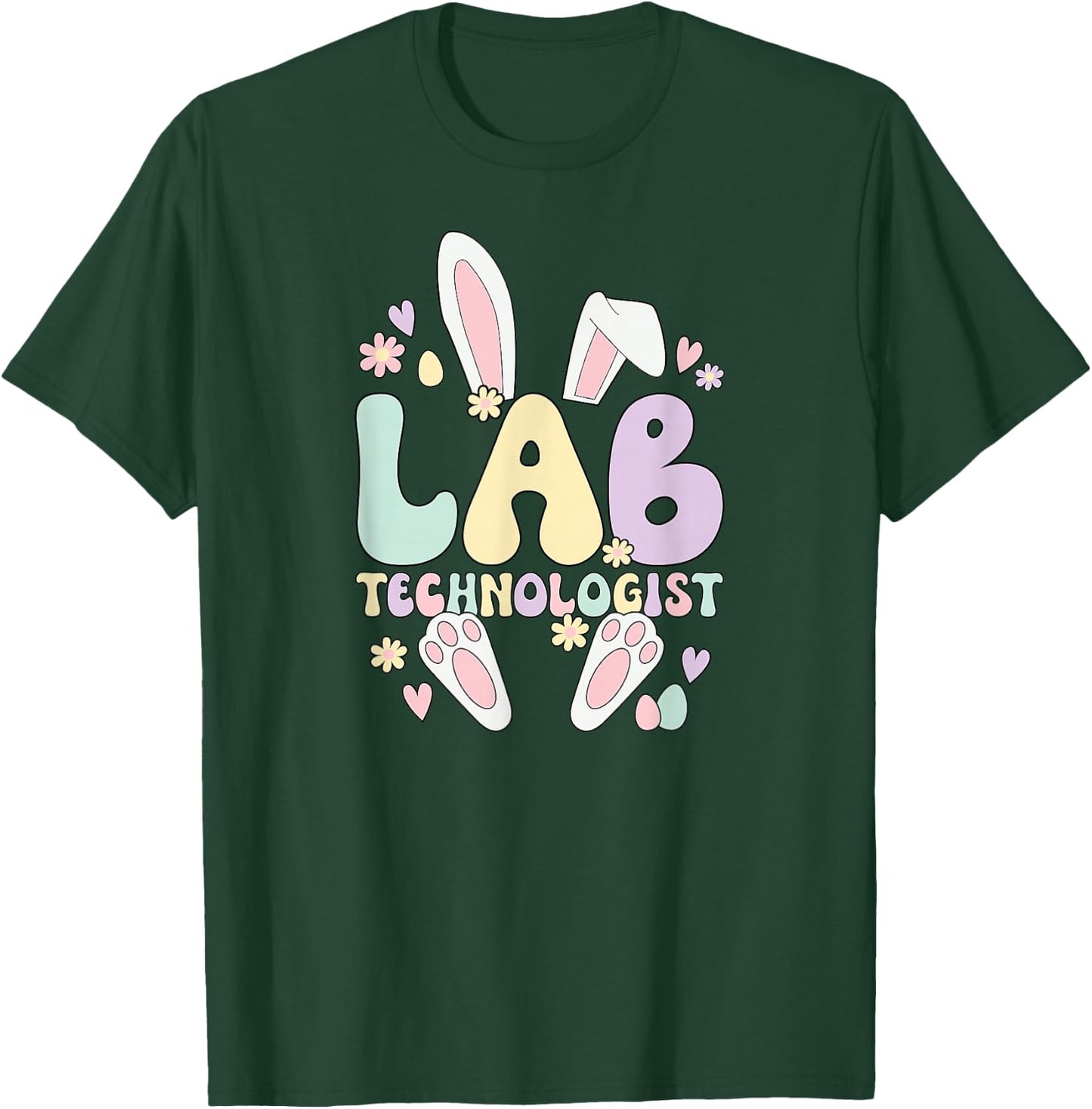 Lab Technologist Easter Bunny Laboratory Tech Easter Day T-Shirt - T-Shirt | Forest