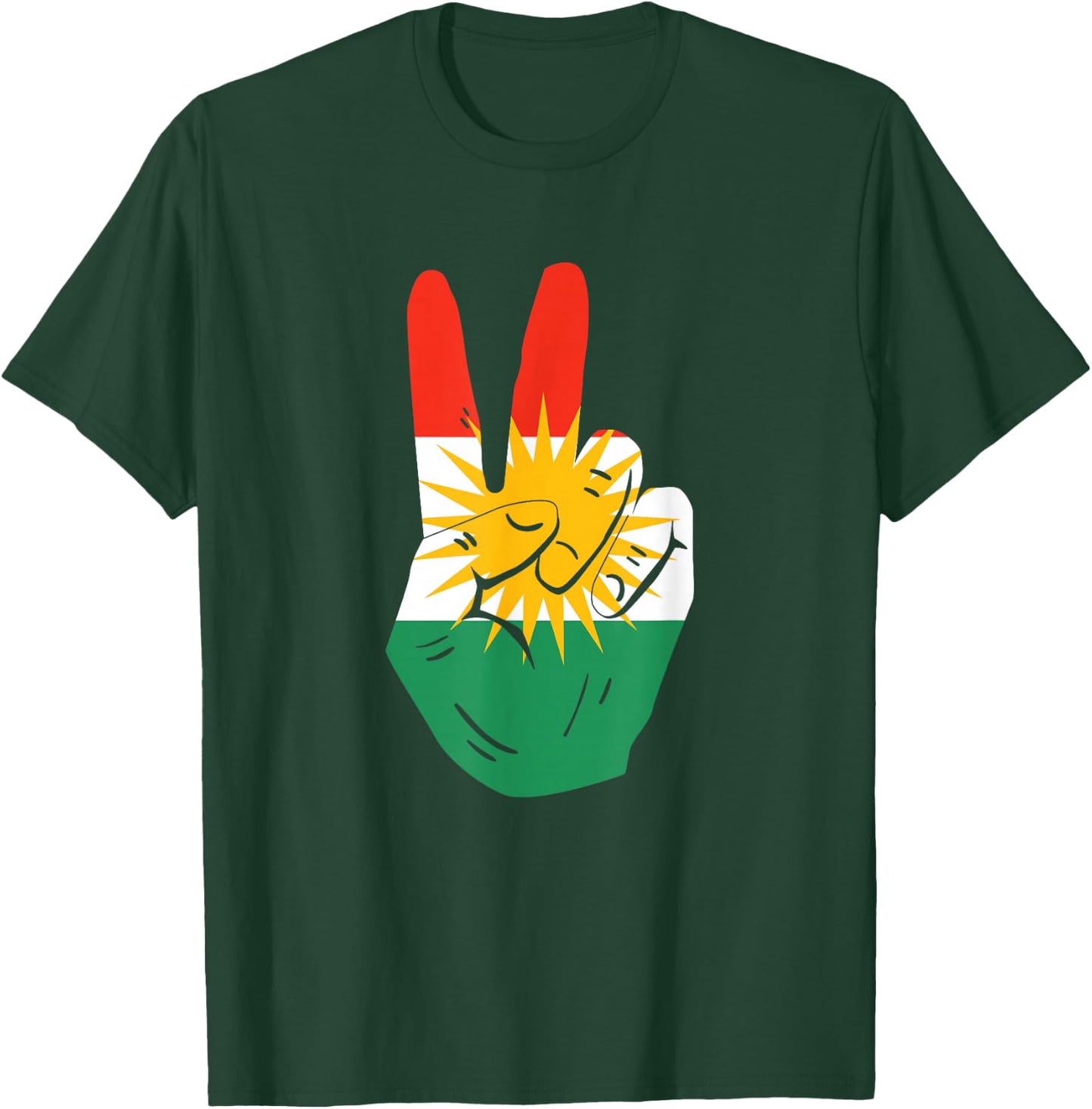 Proud Kurds Kurdistan Kurdische Flagge Peace , black T-Shirt - T-Shirt | Forest
