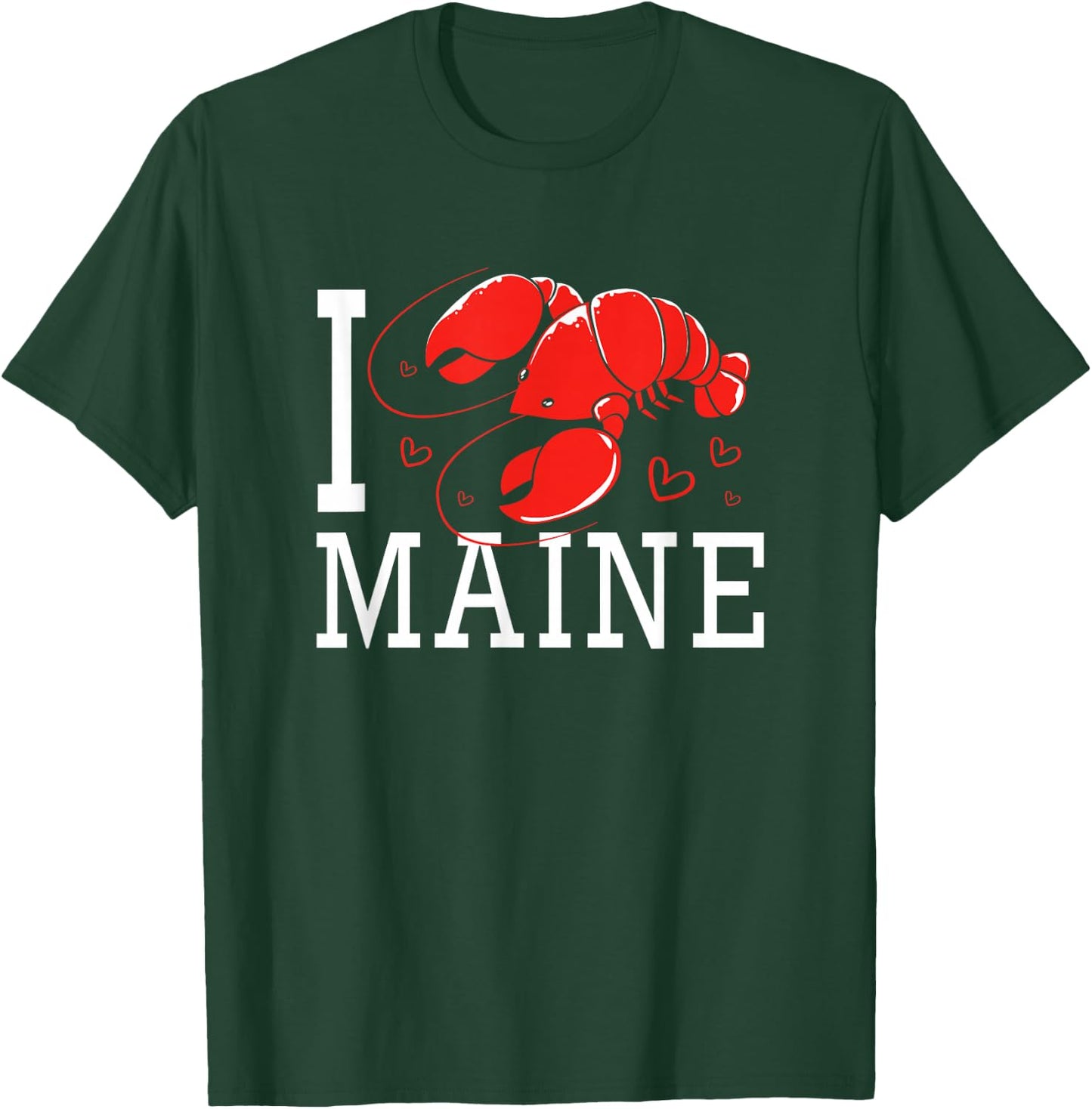 Heart Maine Lobster Lover I Love Maine T-Shirt - T-Shirt | Forest
