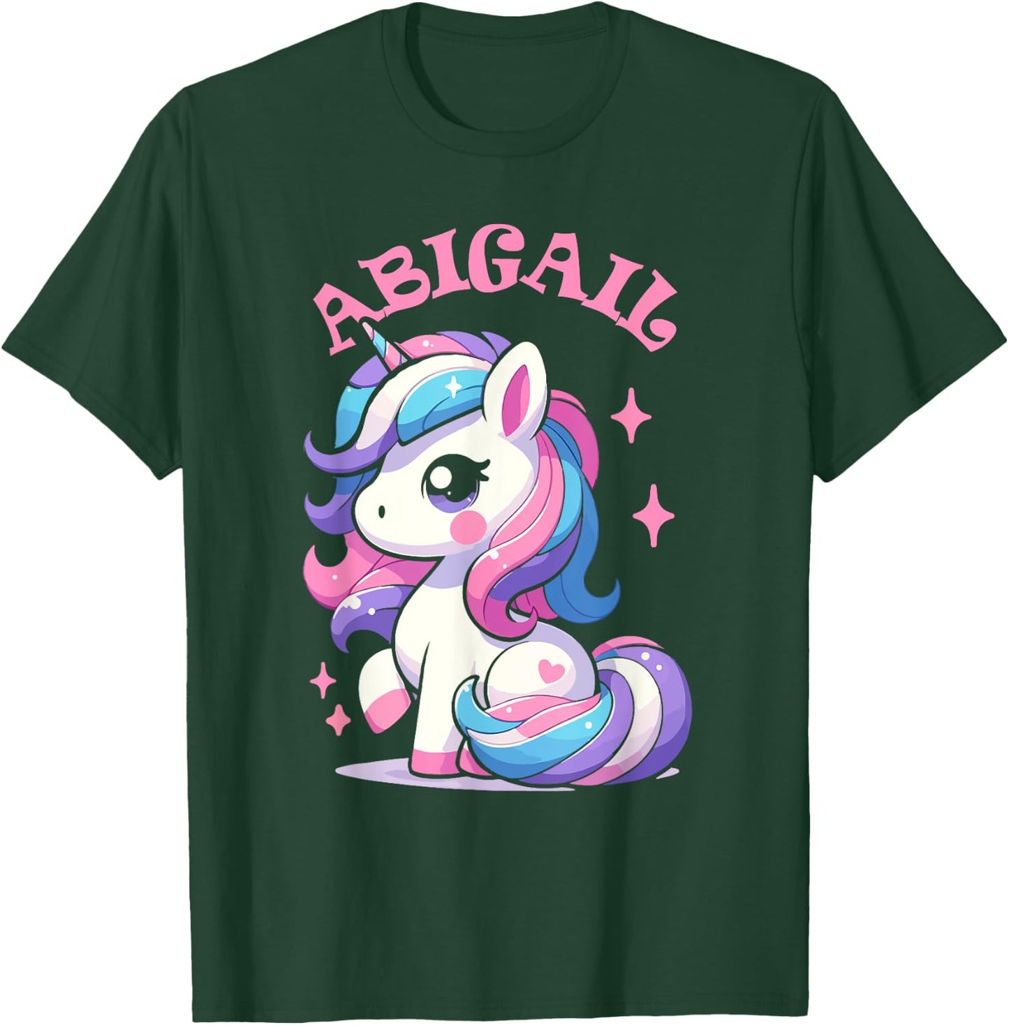 Abigail Cute Unicorn Design for Girls Name Abigail T-Shirt - T-Shirt | Forest
