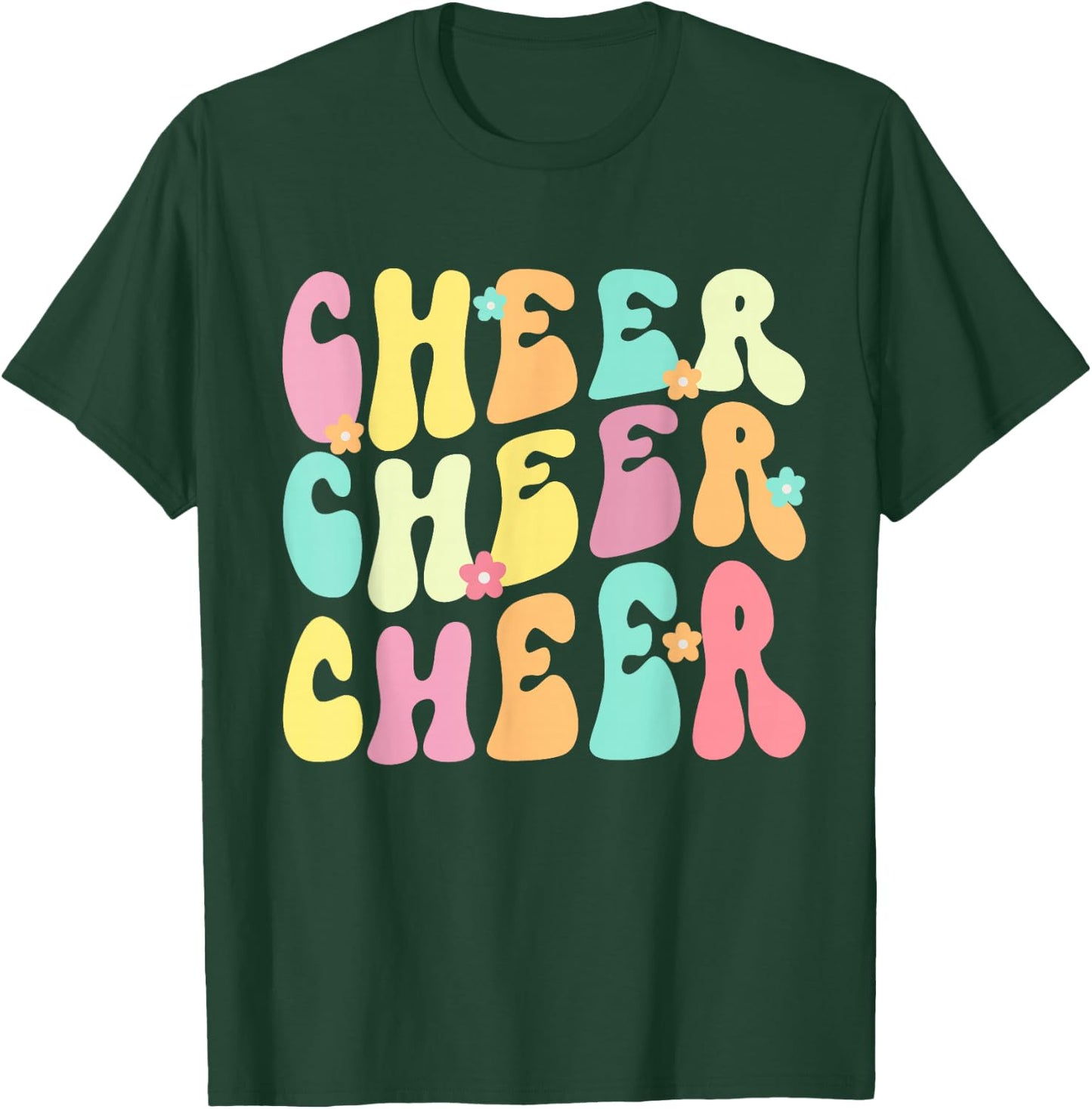 Cheer Cheer Cheer Groovy Retro T-Shirt - T-Shirt | Forest