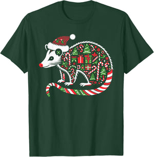 Christmas Tree Candy Possum Santa Christmas Kids T-Shirt - T-Shirt | Forest