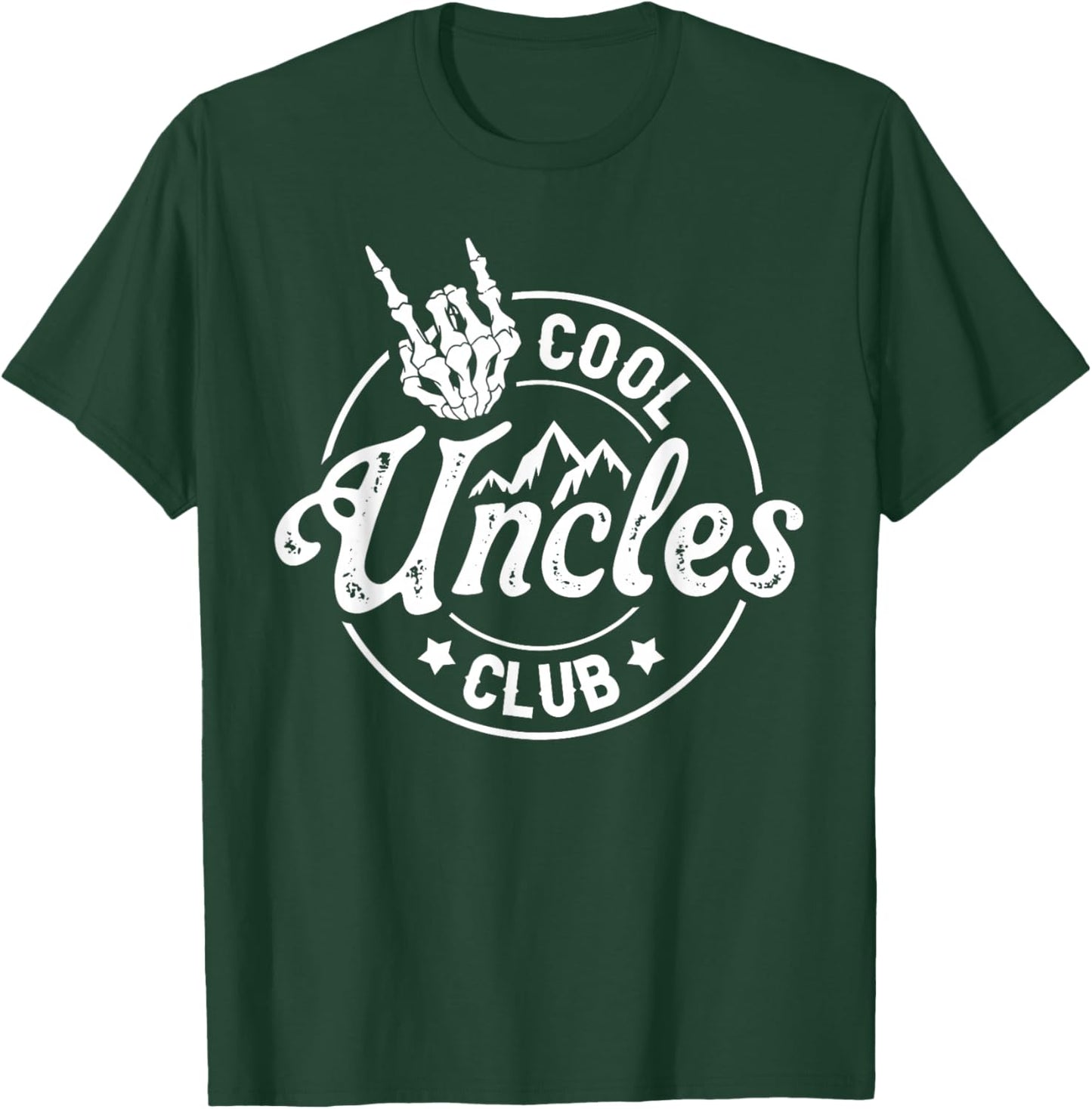 Funny Uncle Fathers Day Cool Uncles Club Skeleton Hand T-Shirt - T-Shirt | Forest