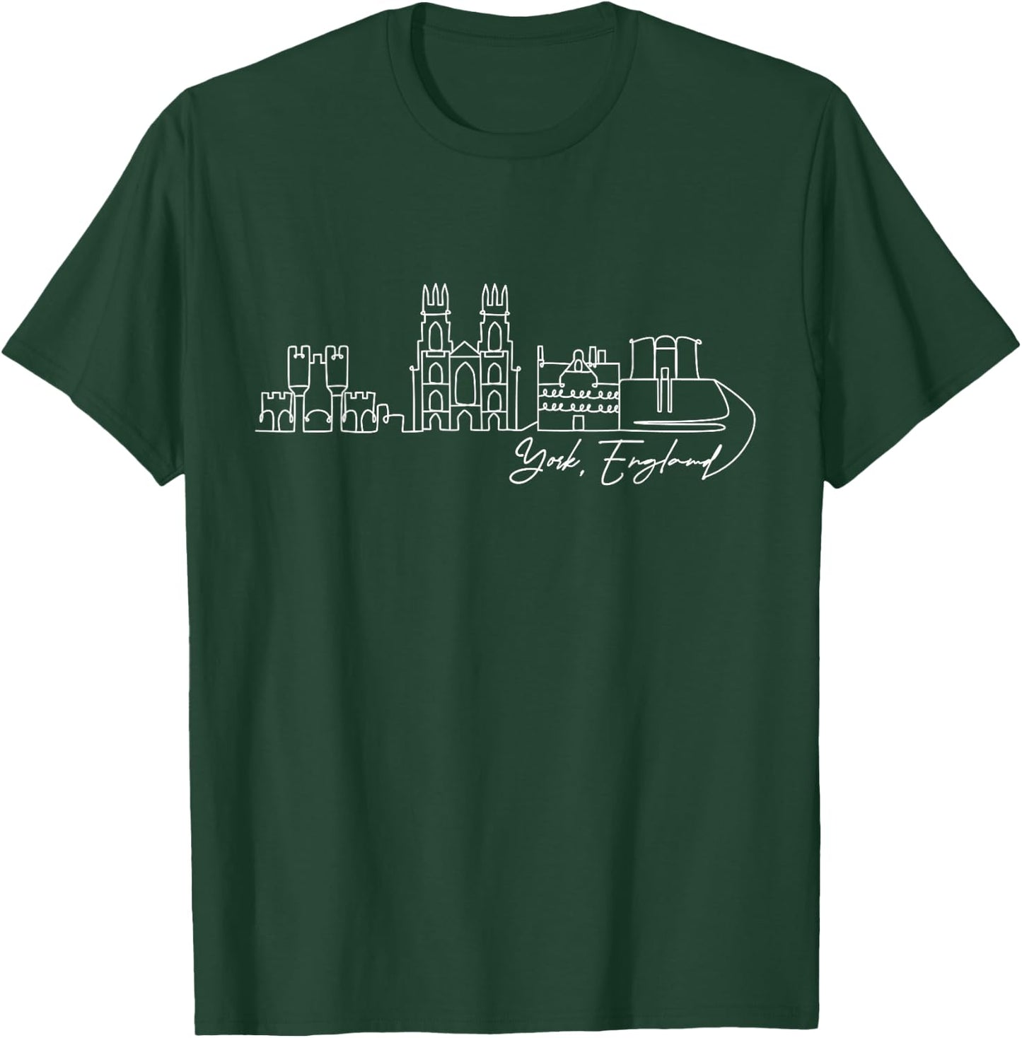 Signature York UK City Skyline - England Souvenir T-Shirt - T-Shirt | Forest