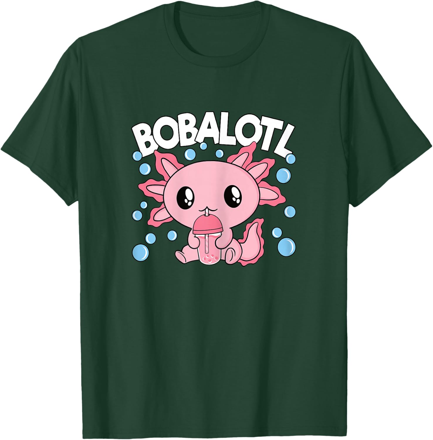 Bobalotl Axolotl Bubble Tea Lover Boba Tea Women Girls Kids T-Shirt - T-Shirt | Forest