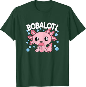 Bobalotl Axolotl Bubble Tea Lover Boba Tea Women Girls Kids T-Shirt - T-Shirt | Forest