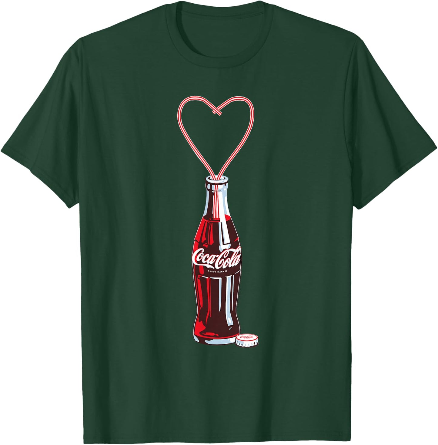 Coca Cola Bottle Heart Straws T-Shirt - T-Shirt | Forest