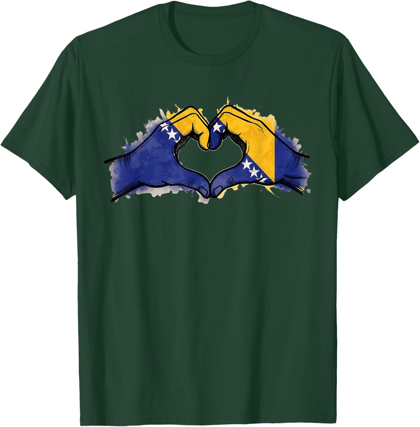 Bosnia Flag Bosnia and Herzegovina Roots T-Shirt - T-Shirt | Forest