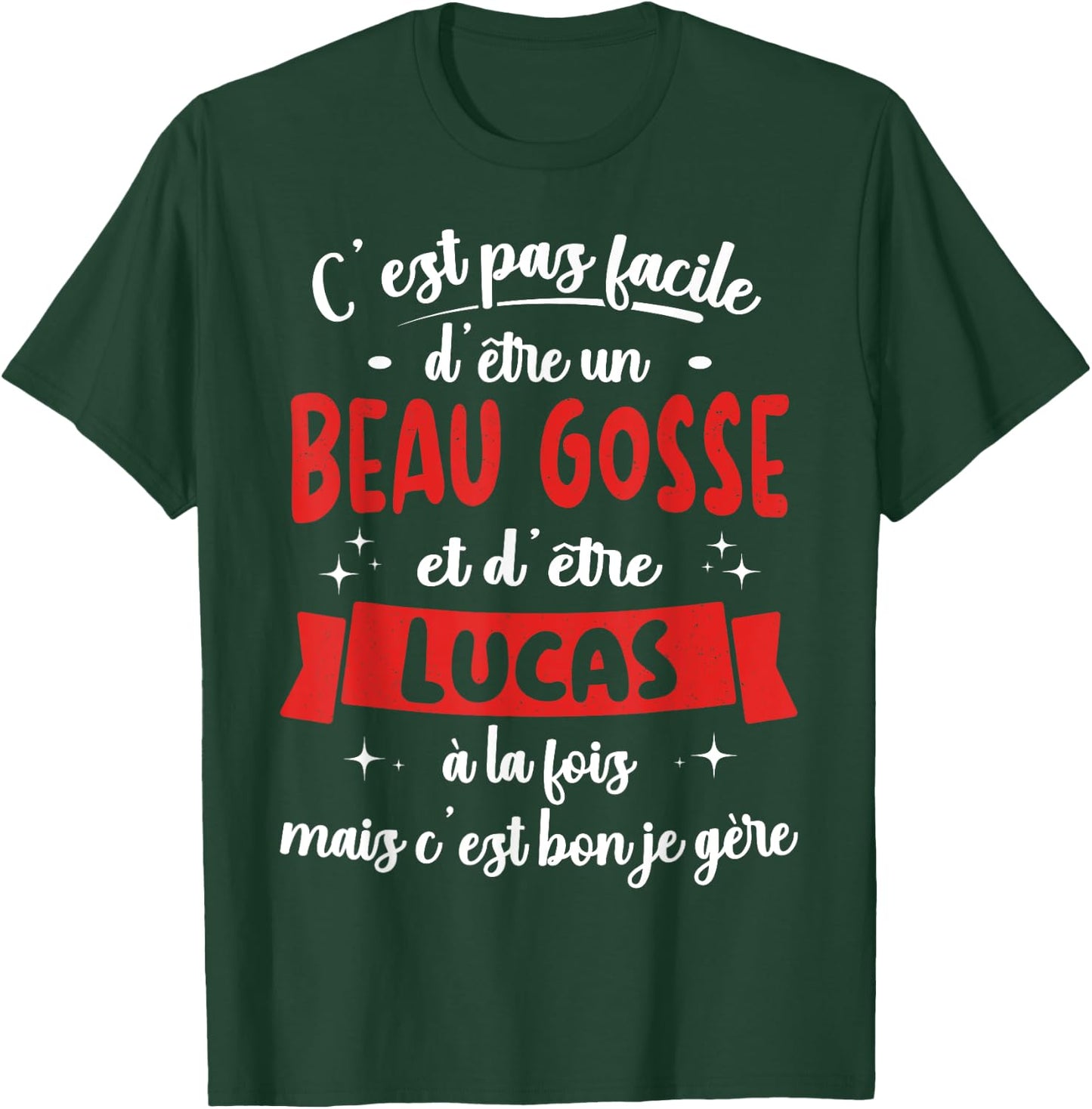 Lucas Gift Humour Birthday Beau Gosse , Black, S T-Shirt - T-Shirt | Forest