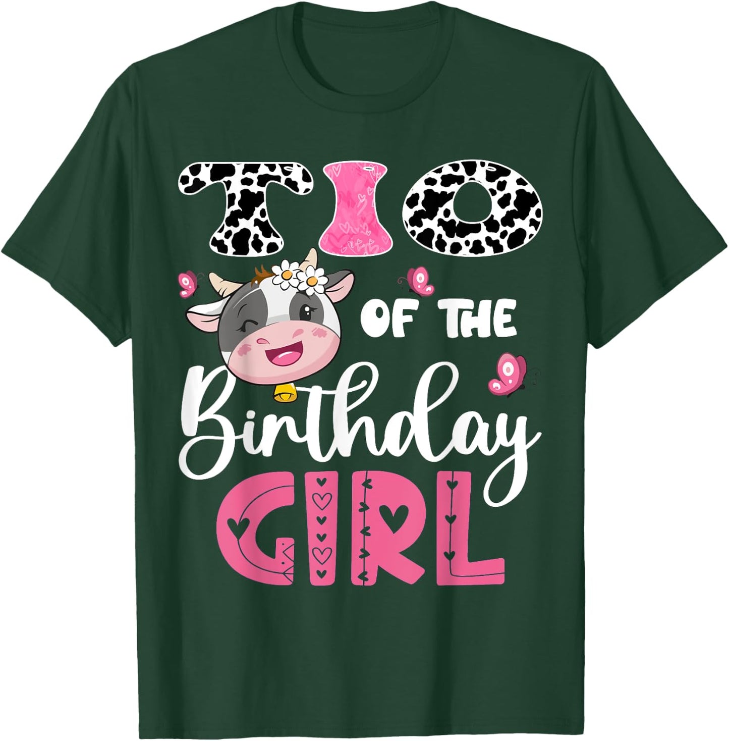 Tio Of The Birthday Girl Farm Cow 1St Birthday Party T-Shirt - T-Shirt | Forest