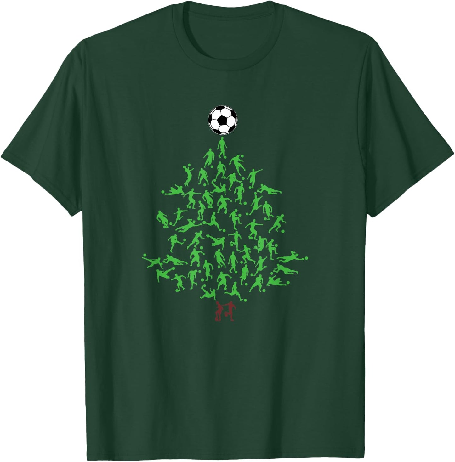 Soccer Player Christmas Tree Xmas T-Shirt - T-Shirt | Forest