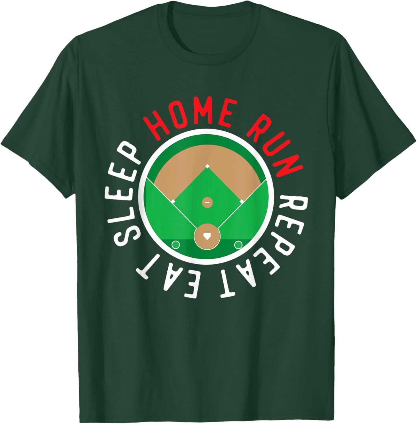 Eat Sleep Home Run Repeat Baseball Is Life Player T-Shirt - T-Shirt | Forest