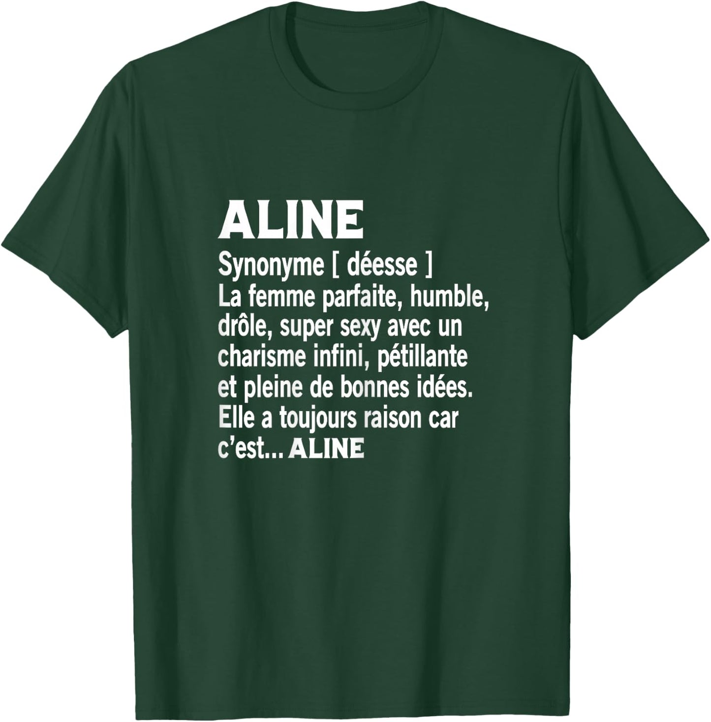 Woman Humor Personalized Gift Name Aline Definition T-Shirt - T-Shirt | Forest