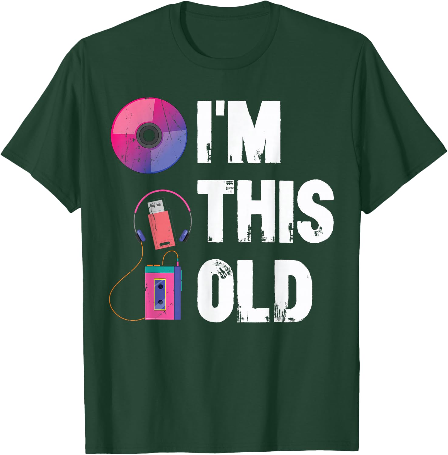 I'm this old 2000's vintage two-thousands retro 00s T-Shirt - T-Shirt | Forest