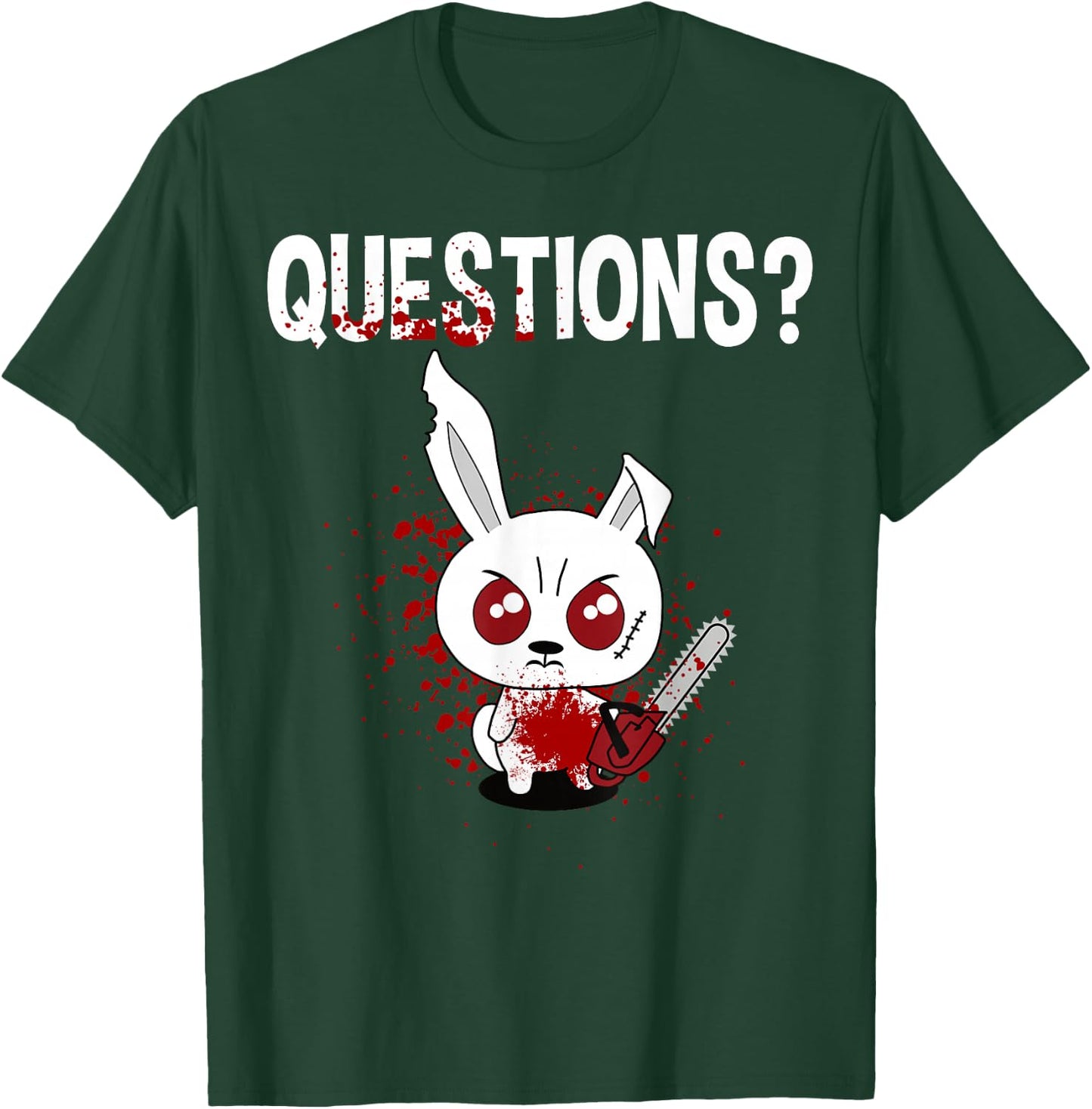 Funny - Questions? Bunny - Angry Rabbit T-Shirt - T-Shirt | Forest