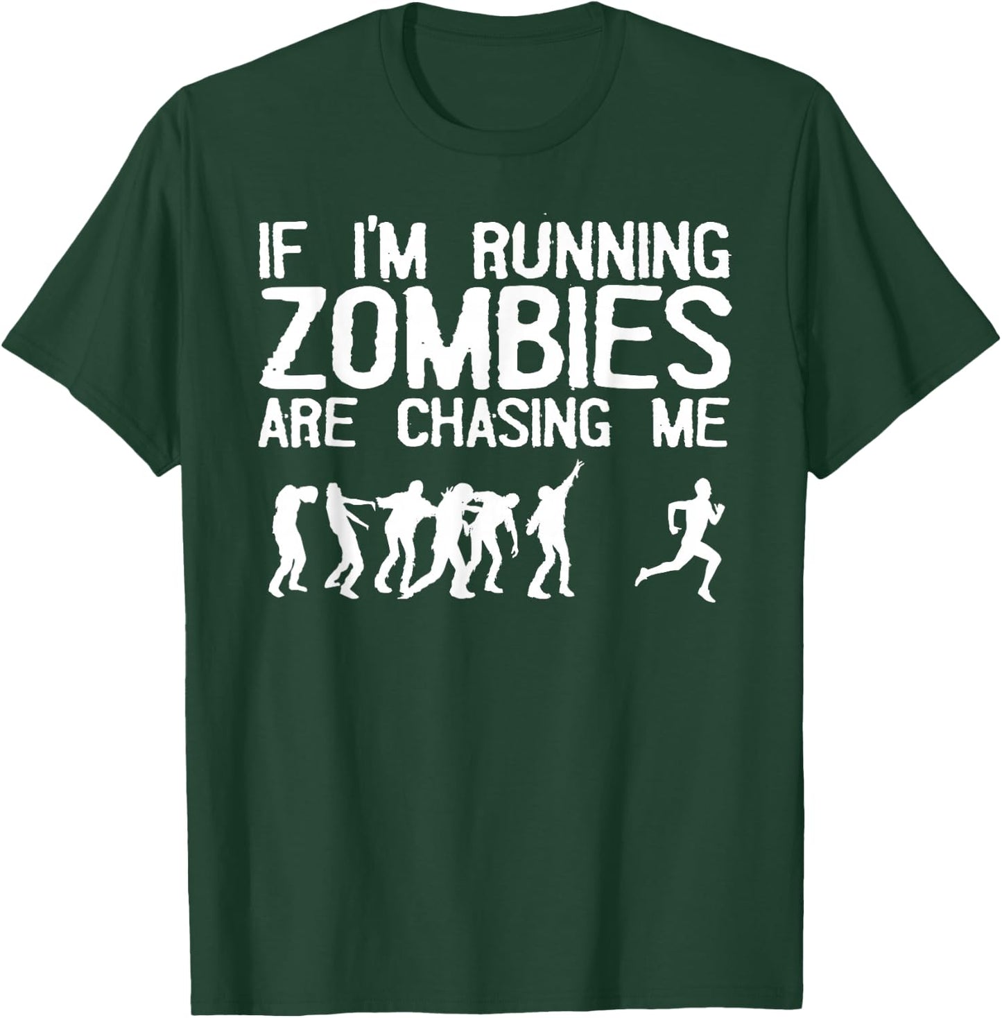 Zombie Running Design Women Halloween Funny Running T-Shirt - T-Shirt | Forest