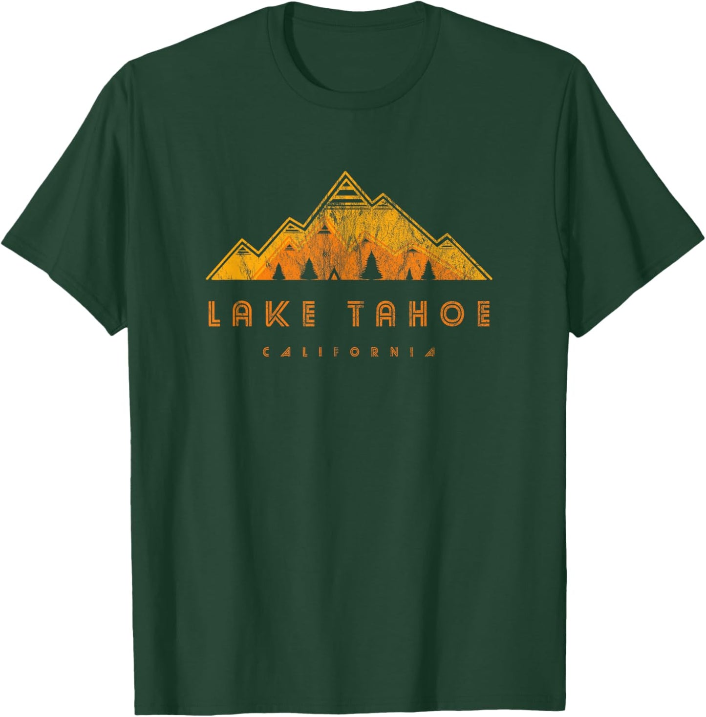 Lake Tahoe California Retro T-Shirt - T-Shirt | Forest