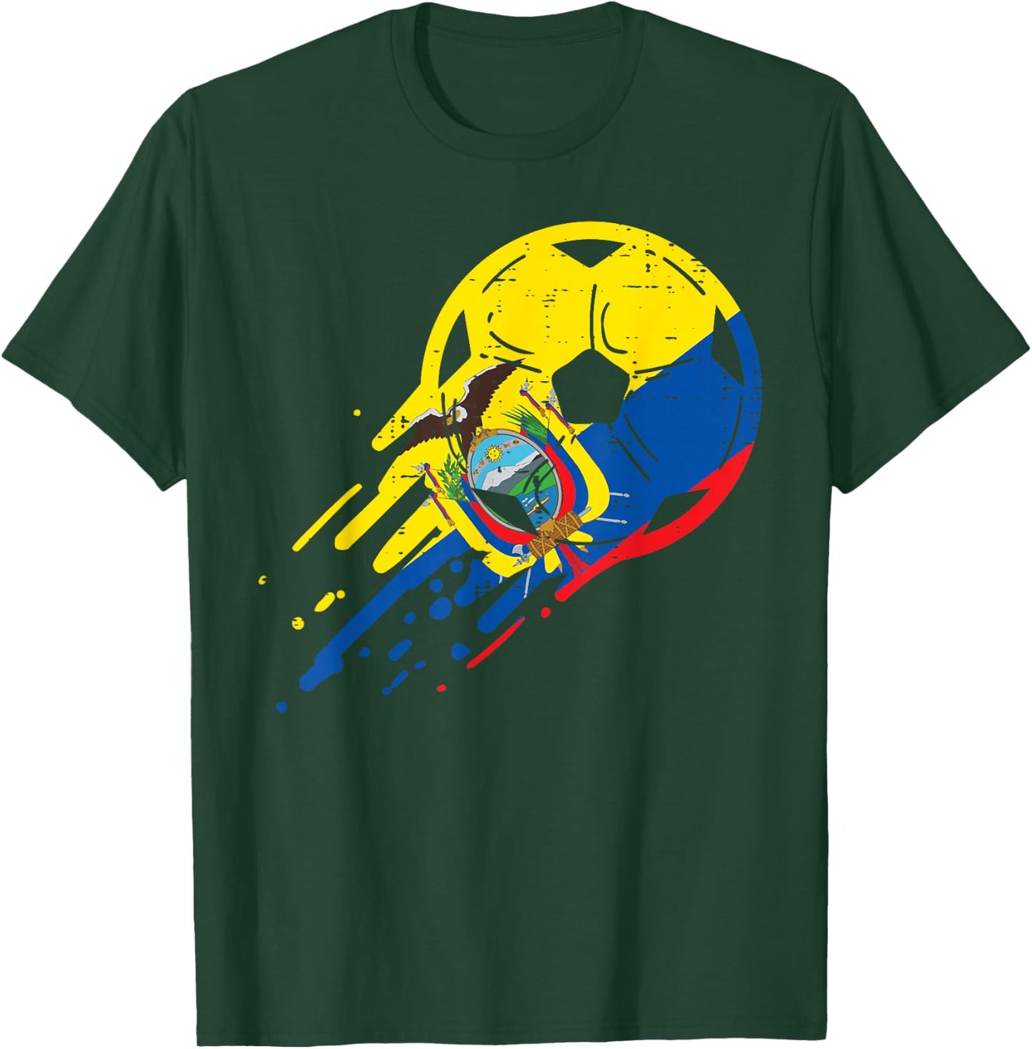 Ecuador Flag Ecuadorian Soccer Football Fan Men Women Kids T-Shirt - T-Shirt | Forest