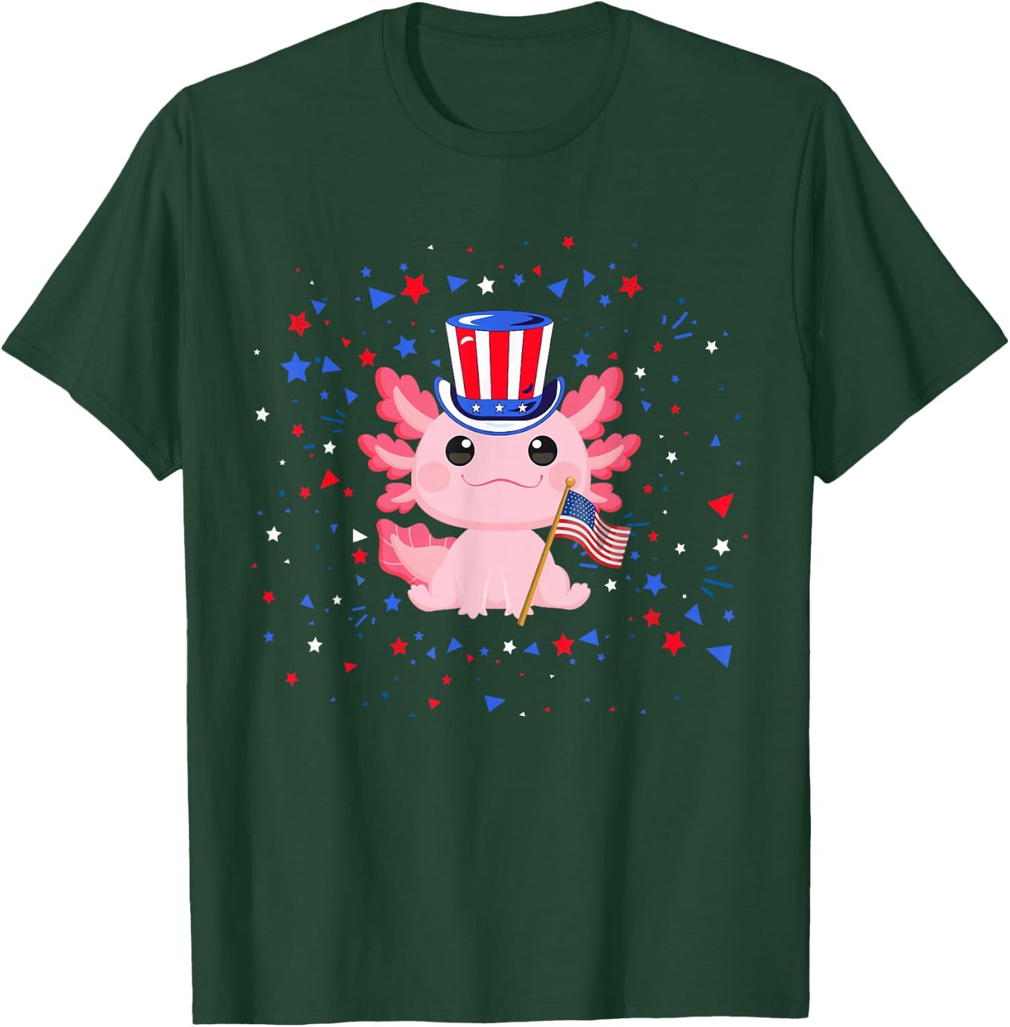 Axolotl 4th of July T-Shirt - T-Shirt | Forest