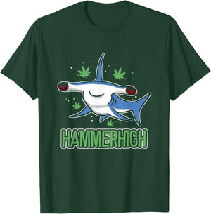 Weed Joint Kiffer Hammerhigh Cannabis High , black T-Shirt - T-Shirt | Forest