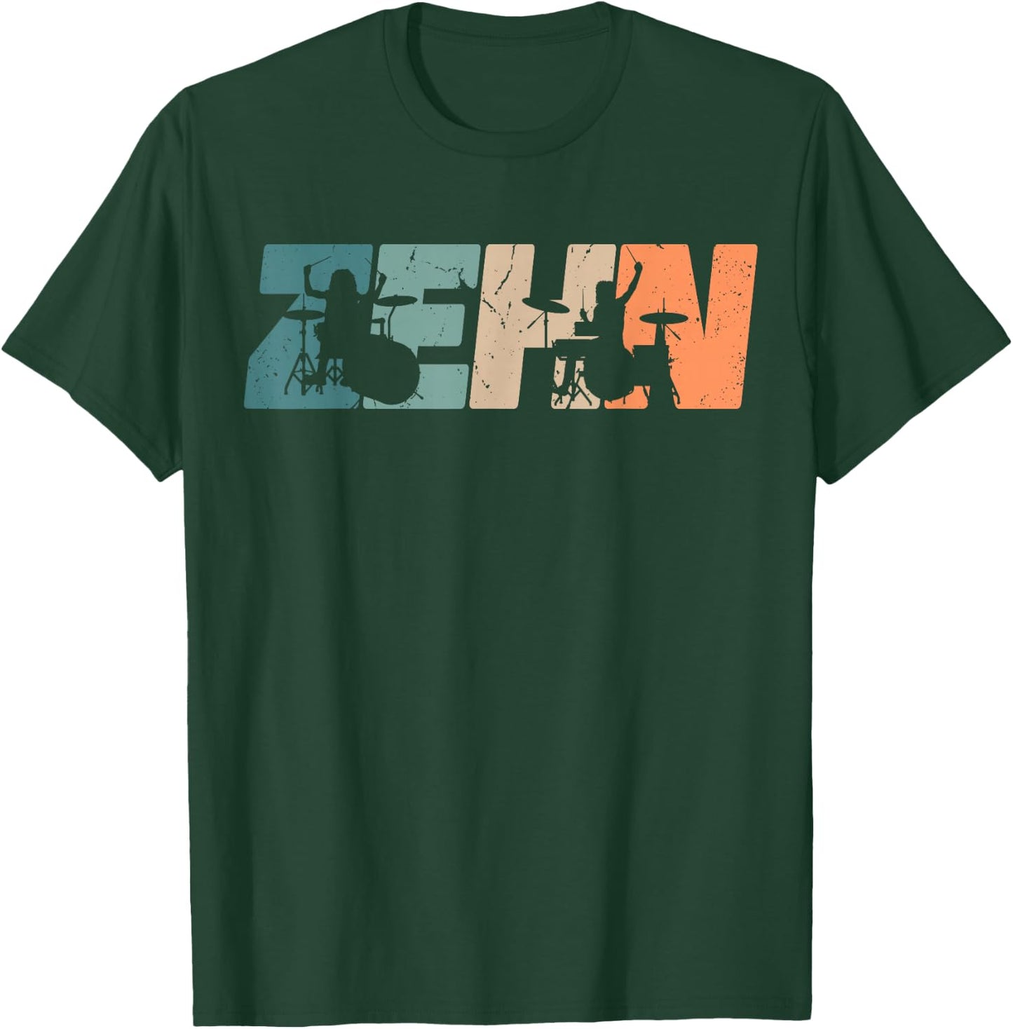 Schlagzeuger 10 Jahre | Drummer | 10. Geburtstag Junge T-Shirt - T-Shirt | Forest