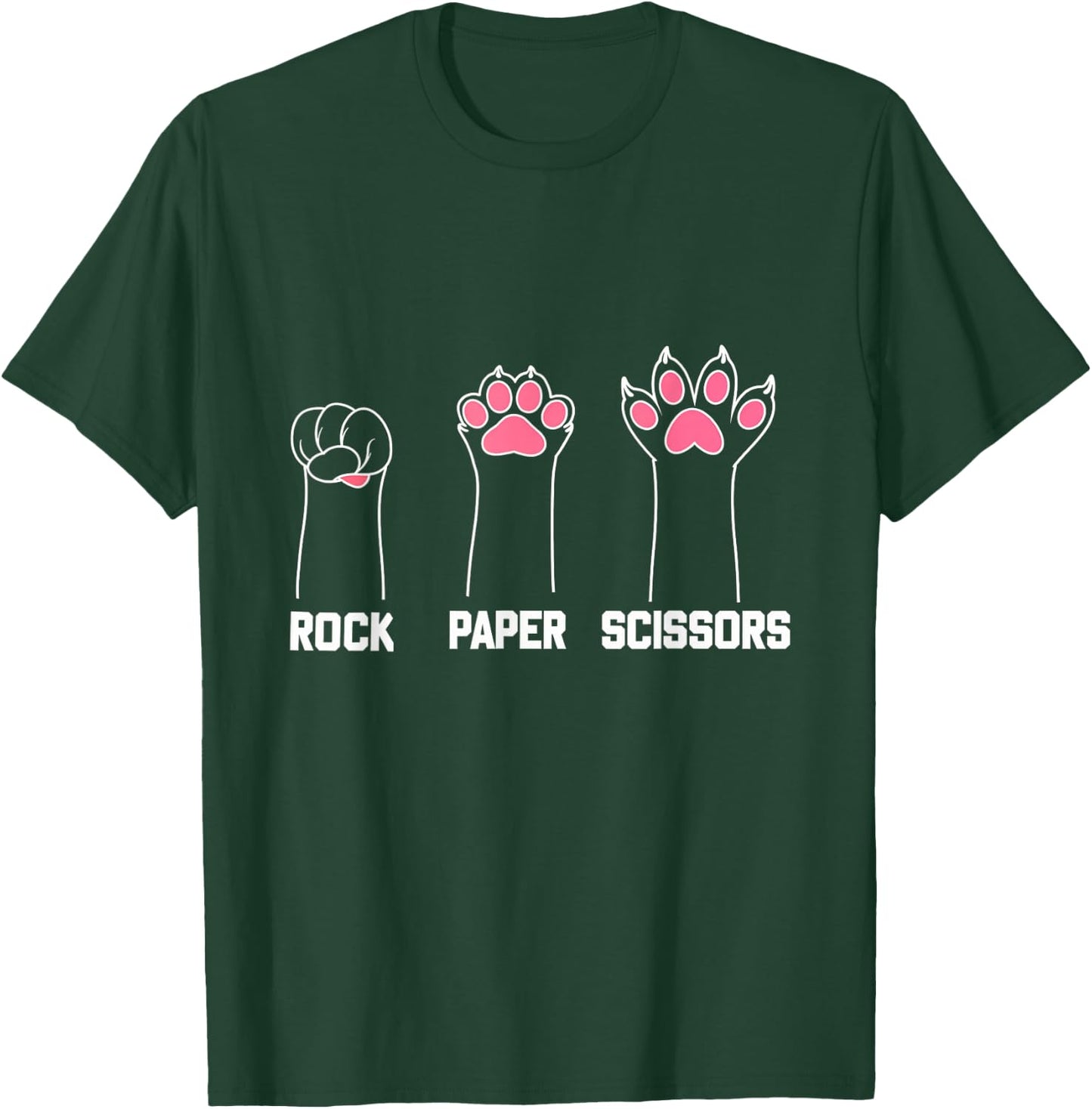 Rock Paper Scissors Cat Paw Game Cute Cat Pets Women T-Shirt - T-Shirt | Forest