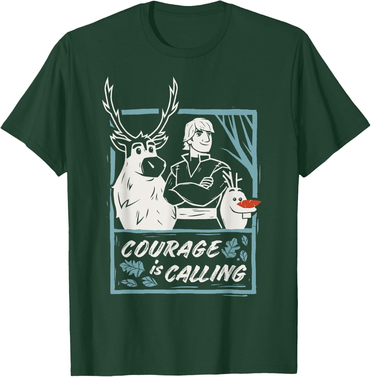Disney Frozen 2 Sven Kristoff and Olaf Courage Call You T-Shirt - T-Shirt | Forest