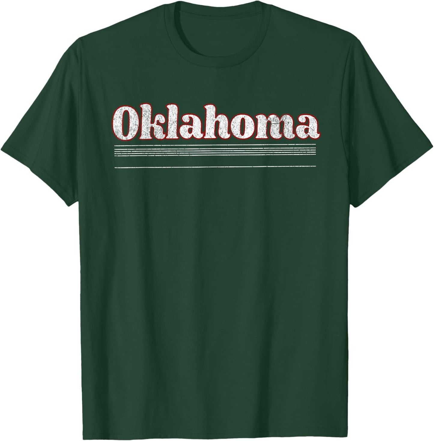 Retrocity Oklahoma Women's Vintage Retro Classic Red Short Sleeve T-Shirt - T-Shirt | Forest