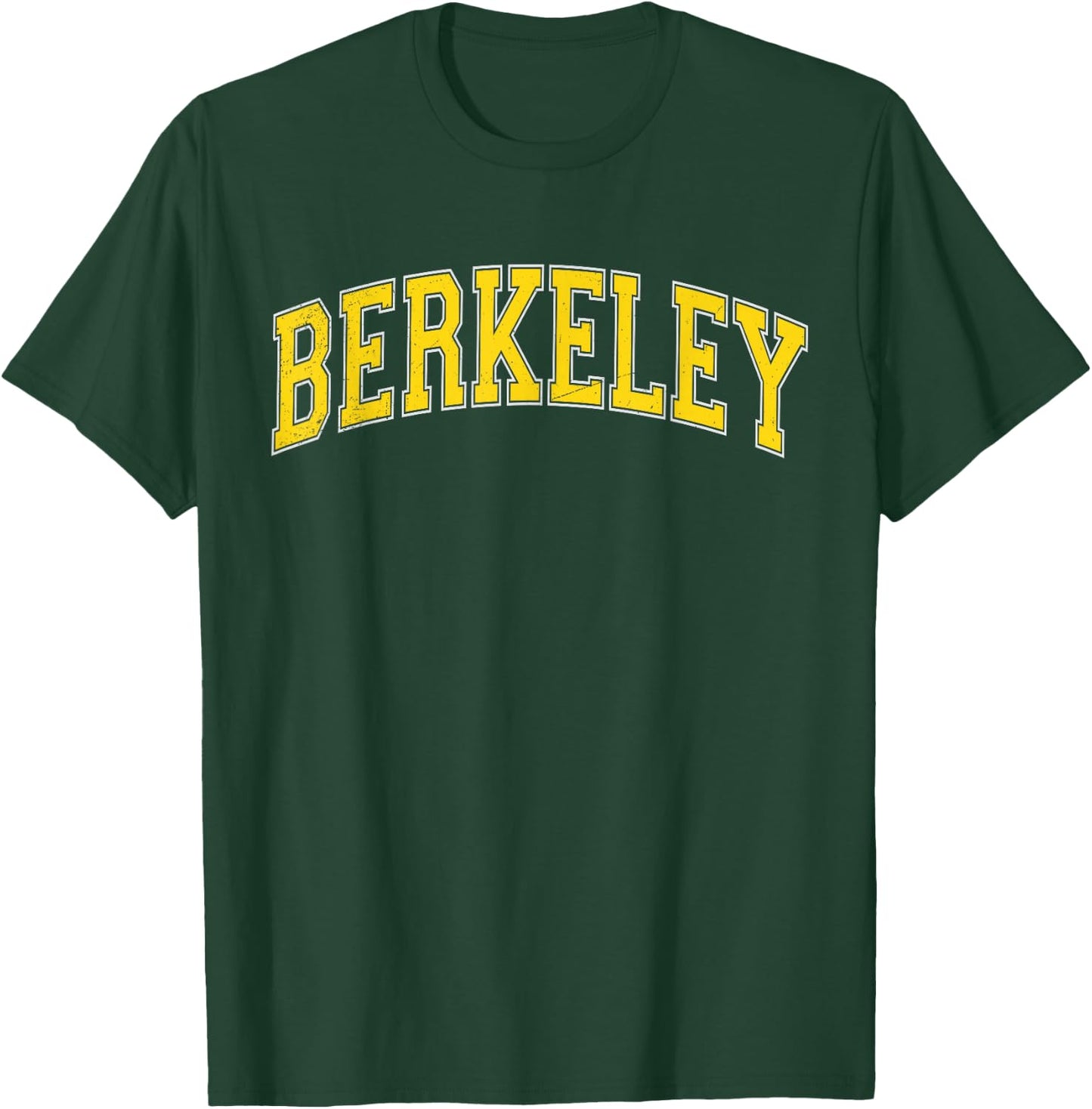 Vintage Berkeley California CA Varsity Style Yellow Text T-Shirt - T-Shirt | Forest