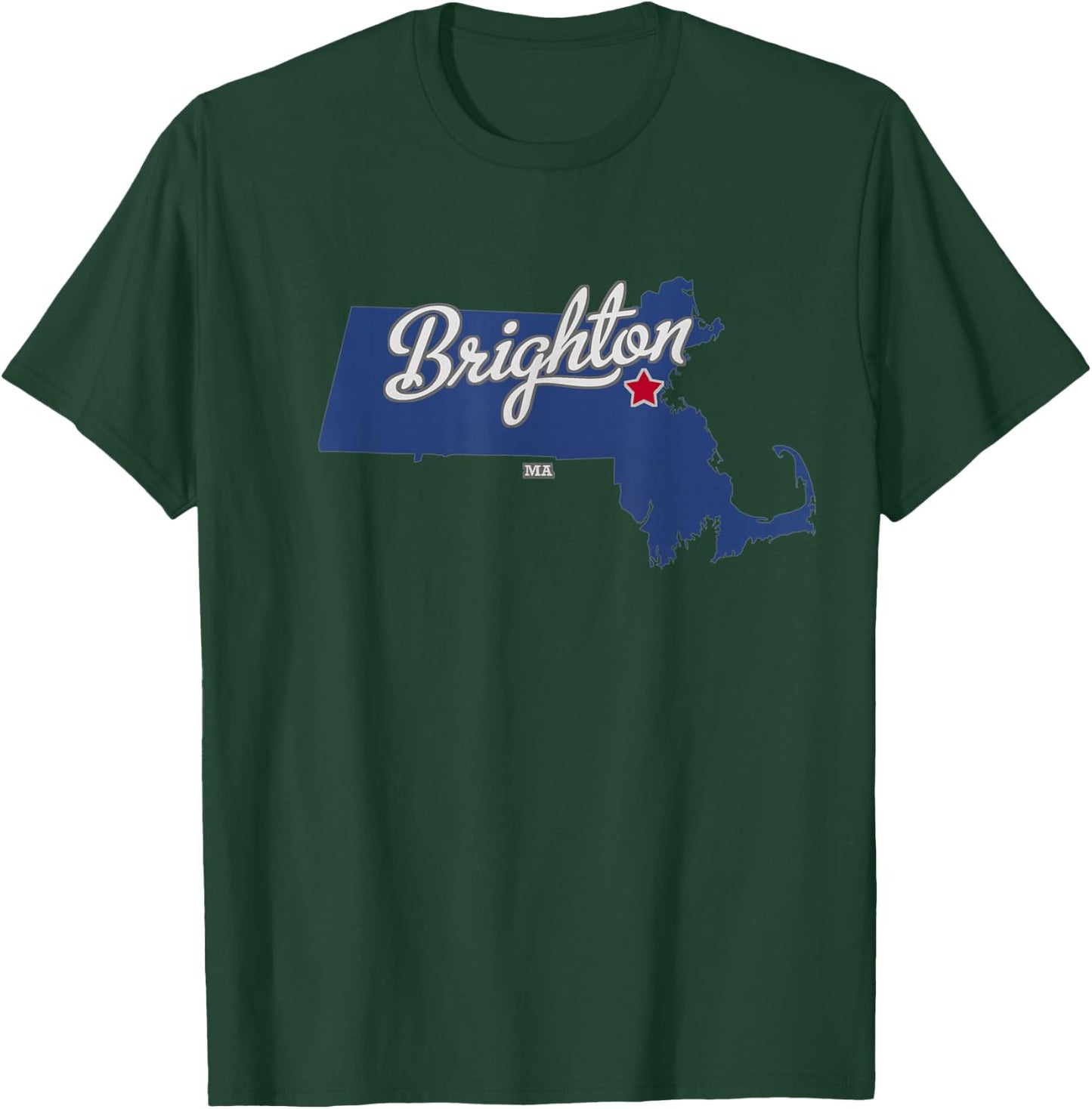 Brighton Massachusetts Boston MA Map T-Shirt - T-Shirt | Forest