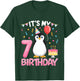 Penguin Birthday 7 Year Old Girl 7th Birthday Party Seven T-Shirt - T-Shirt | Forest